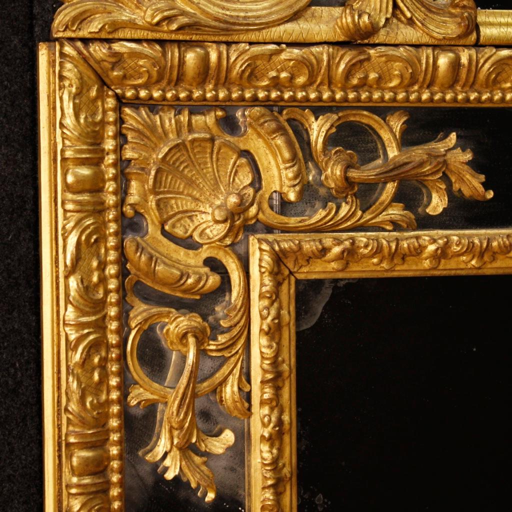 20th Century Gilt and Chiselled Wood French Louis XIV Style Mirror, 1950 3