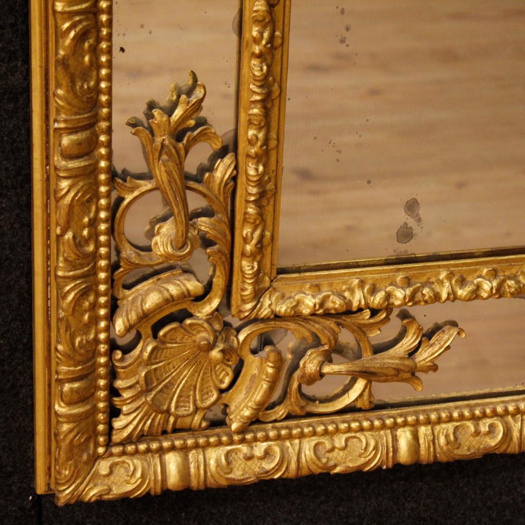 20th Century Gilt and Chiselled Wood French Louis XIV Style Mirror, 1950 4
