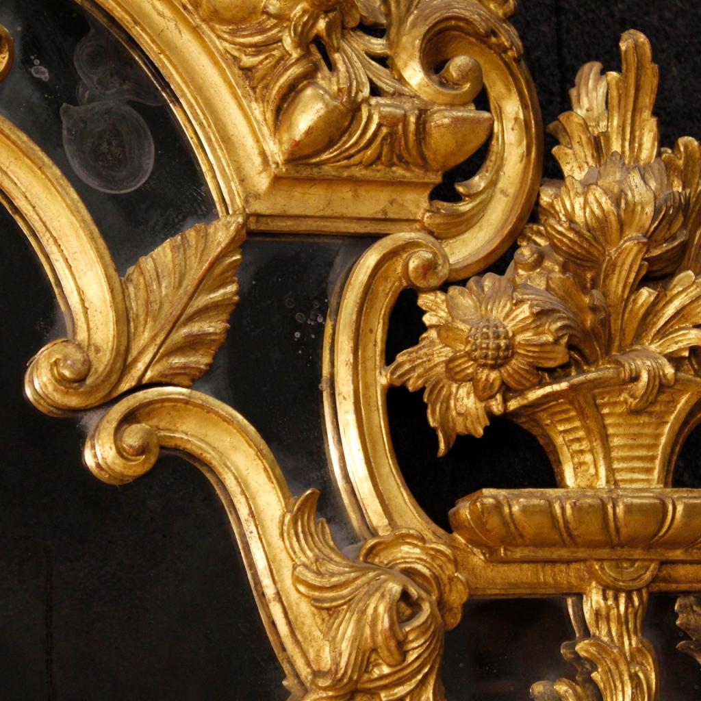 20th Century Gilt and Chiselled Wood French Louis XIV Style Mirror, 1950 6