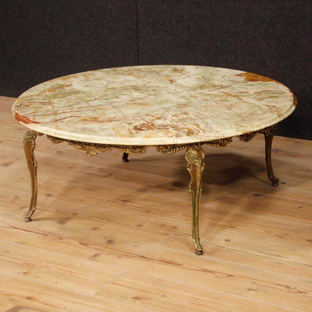 20th Century Gilt Brass with Onyx Top French Coffee Table, 1960 6