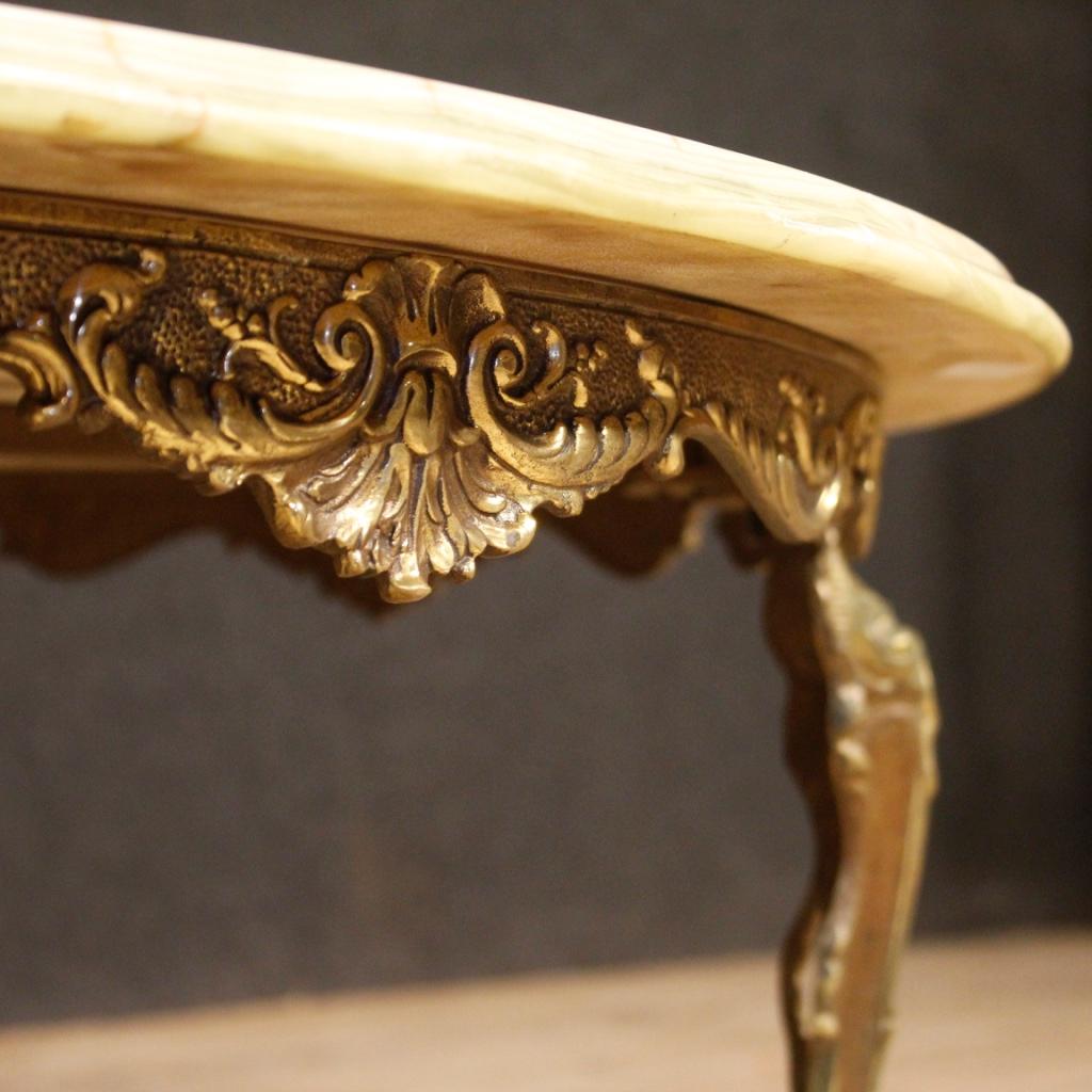 20th Century Gilt Brass with Onyx Top French Coffee Table, 1960 5