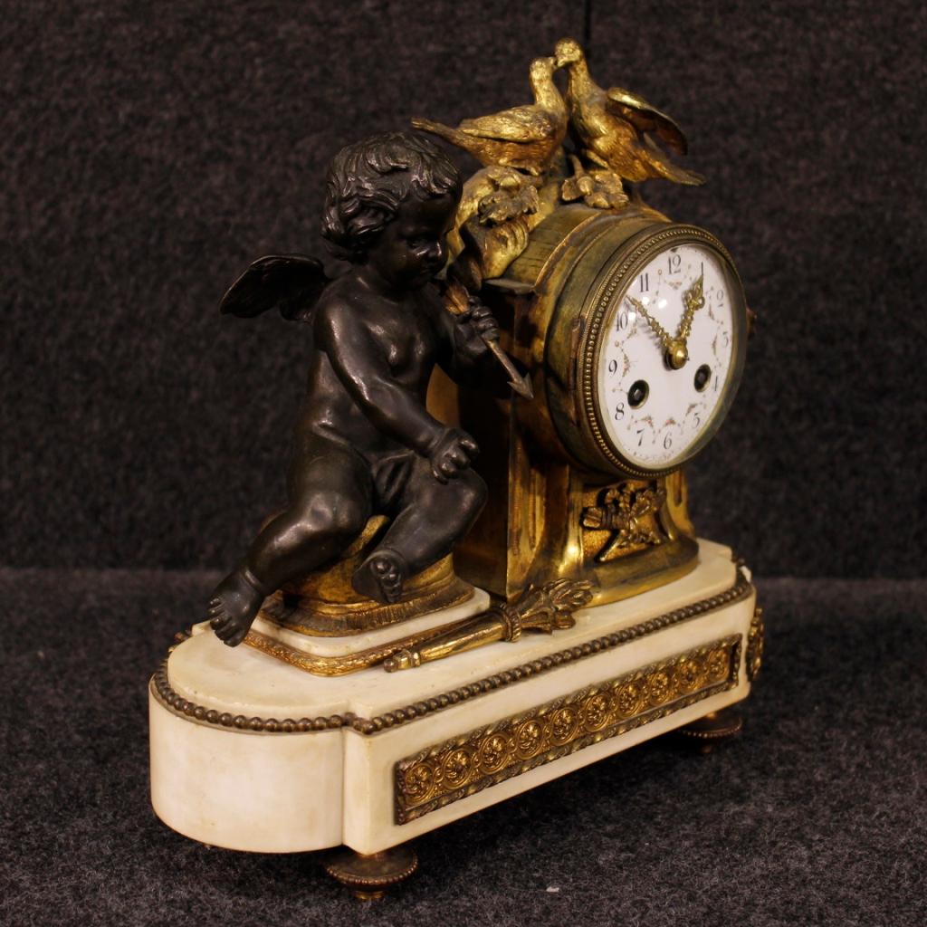 20th Century Gilt Bronze, Brass, Metal and Marble Italian Clock, 1920 5