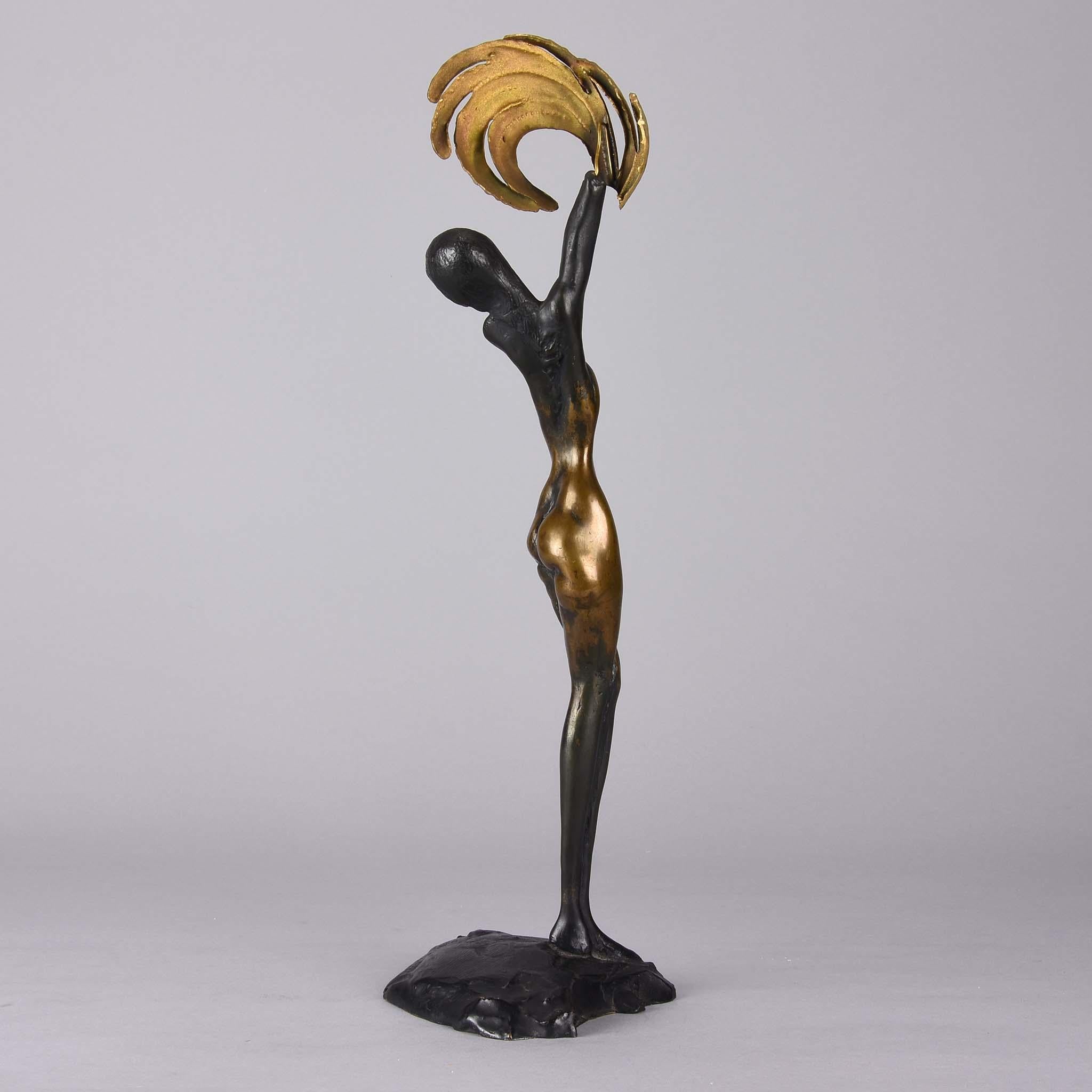 Cast 20th Century Gilt Bronze Entitled 