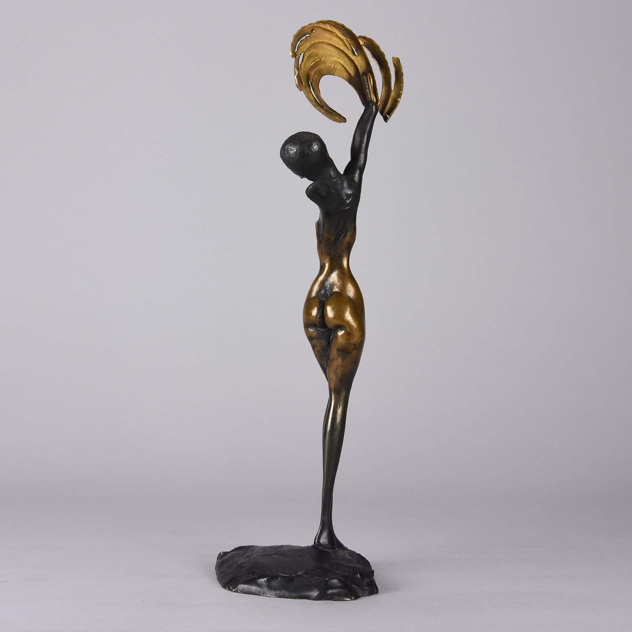 Vergoldete Bronze des 20. Jahrhunderts mit dem Titel „Daphne“ von Ernst Fuchs (Österreichisch) im Angebot