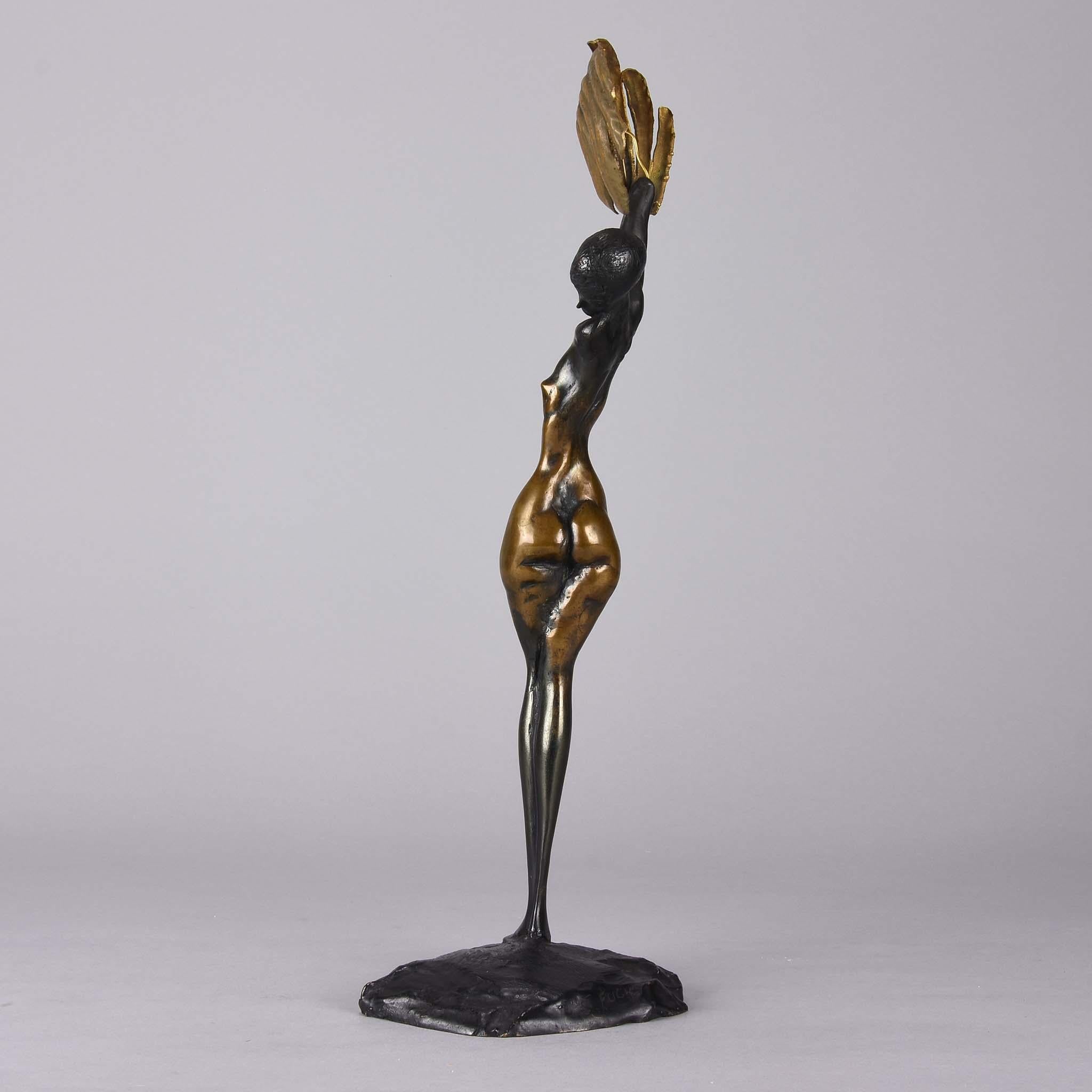 Vergoldete Bronze des 20. Jahrhunderts mit dem Titel „Daphne“ von Ernst Fuchs (Gegossen) im Angebot