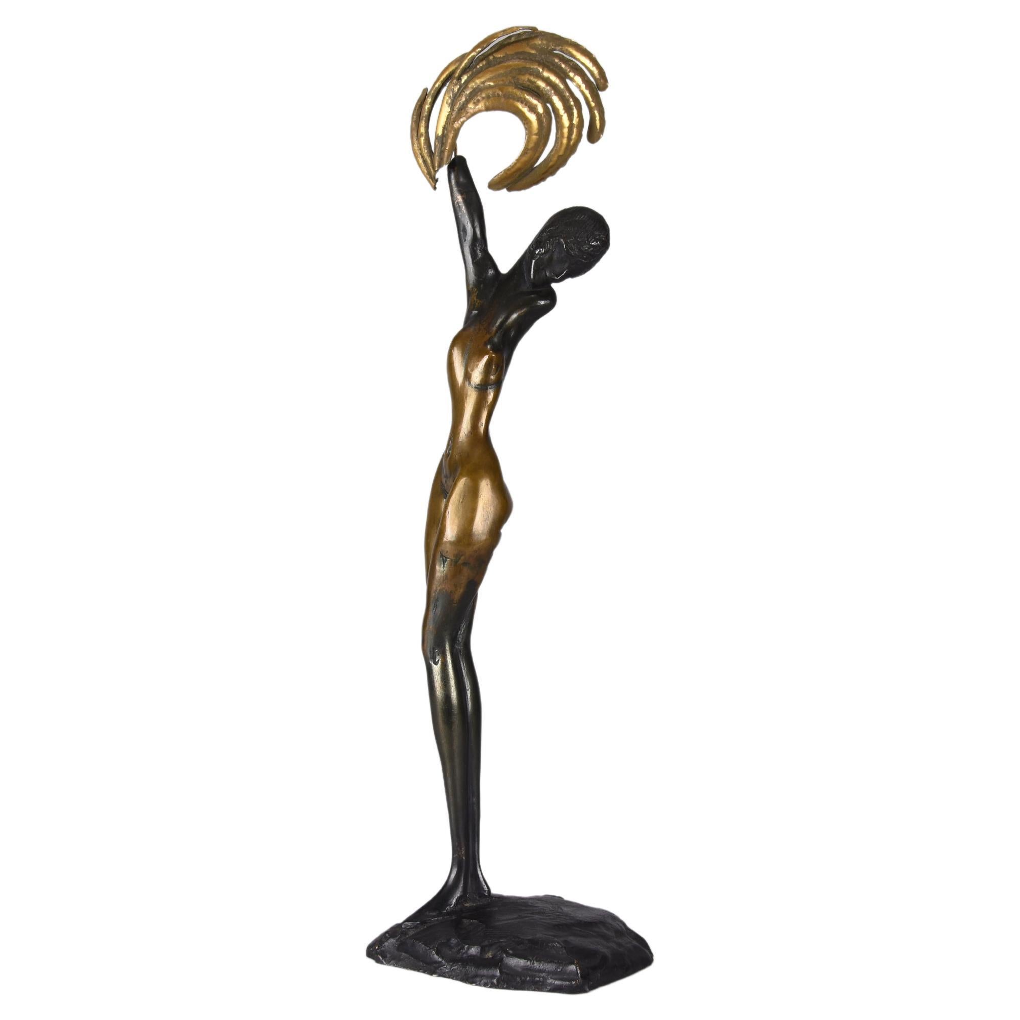 Bronze doré du 20ème siècle intitulé « Daphne » par Ernst Fuchs