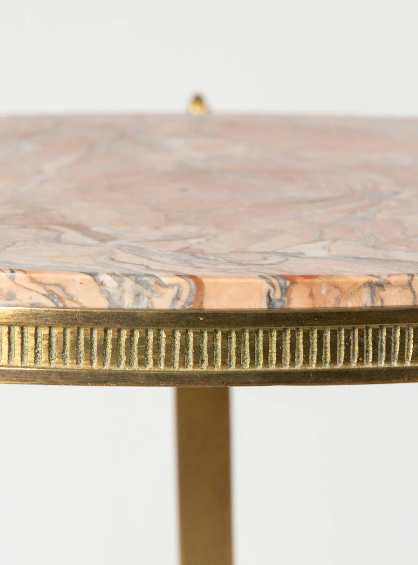20th Century Gilt Bronze Gueridon Side Table Marble Top Maison Jansen Style 15