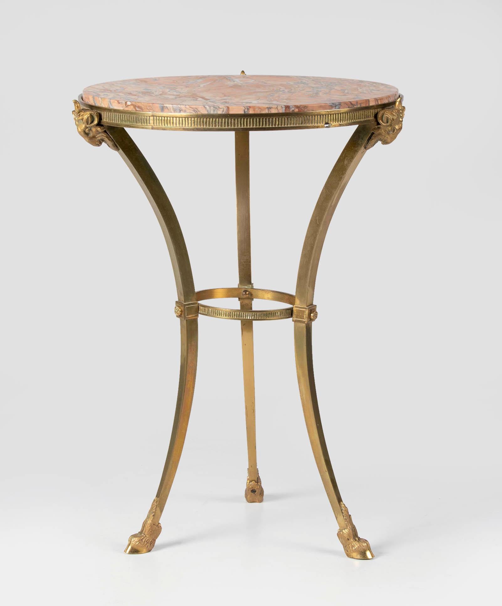 20th Century Gilt Bronze Gueridon Side Table Marble Top Maison Jansen Style 2