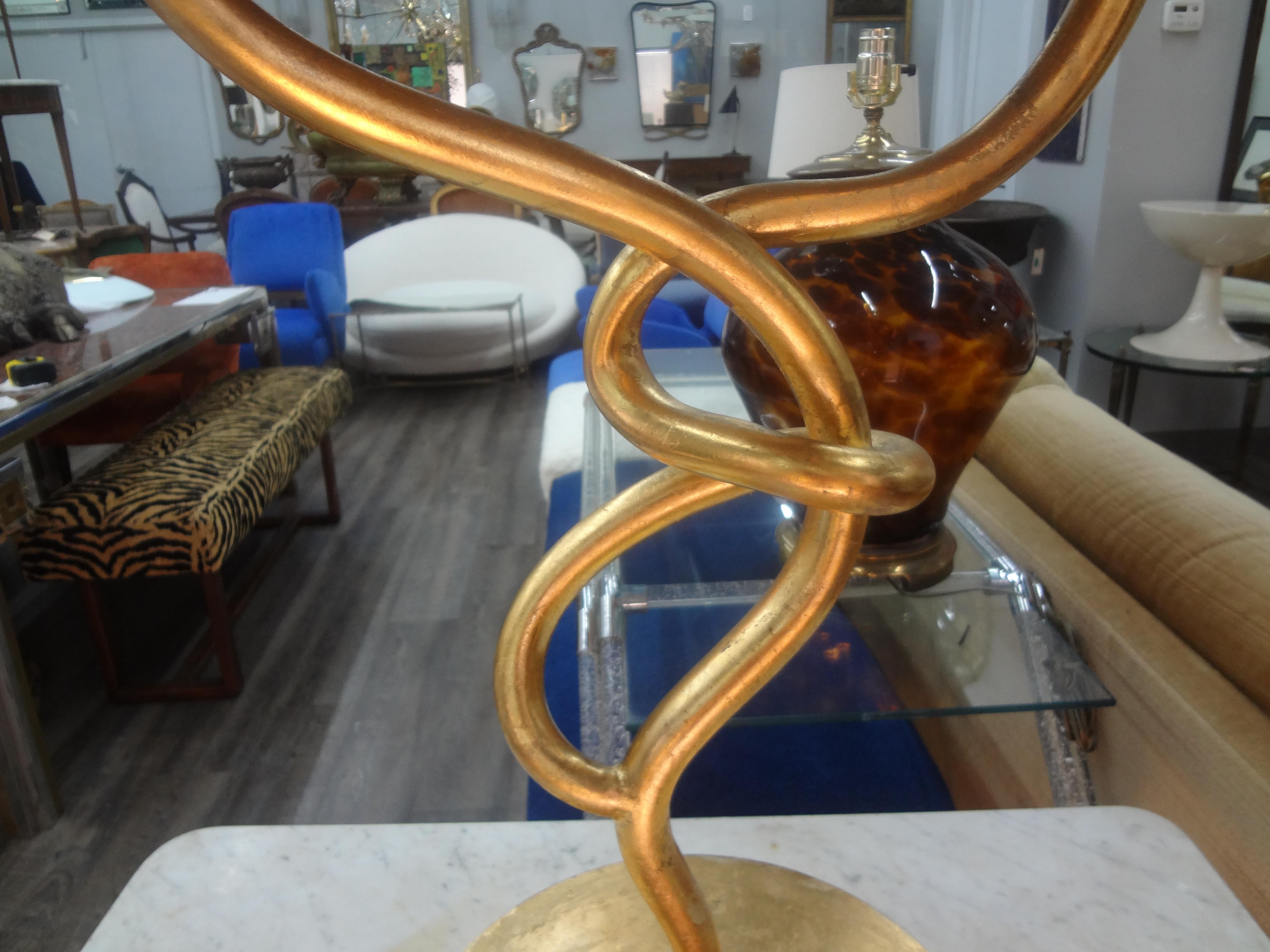 Post-Modern 20th Century Gilt Iron Knot Table For Sale