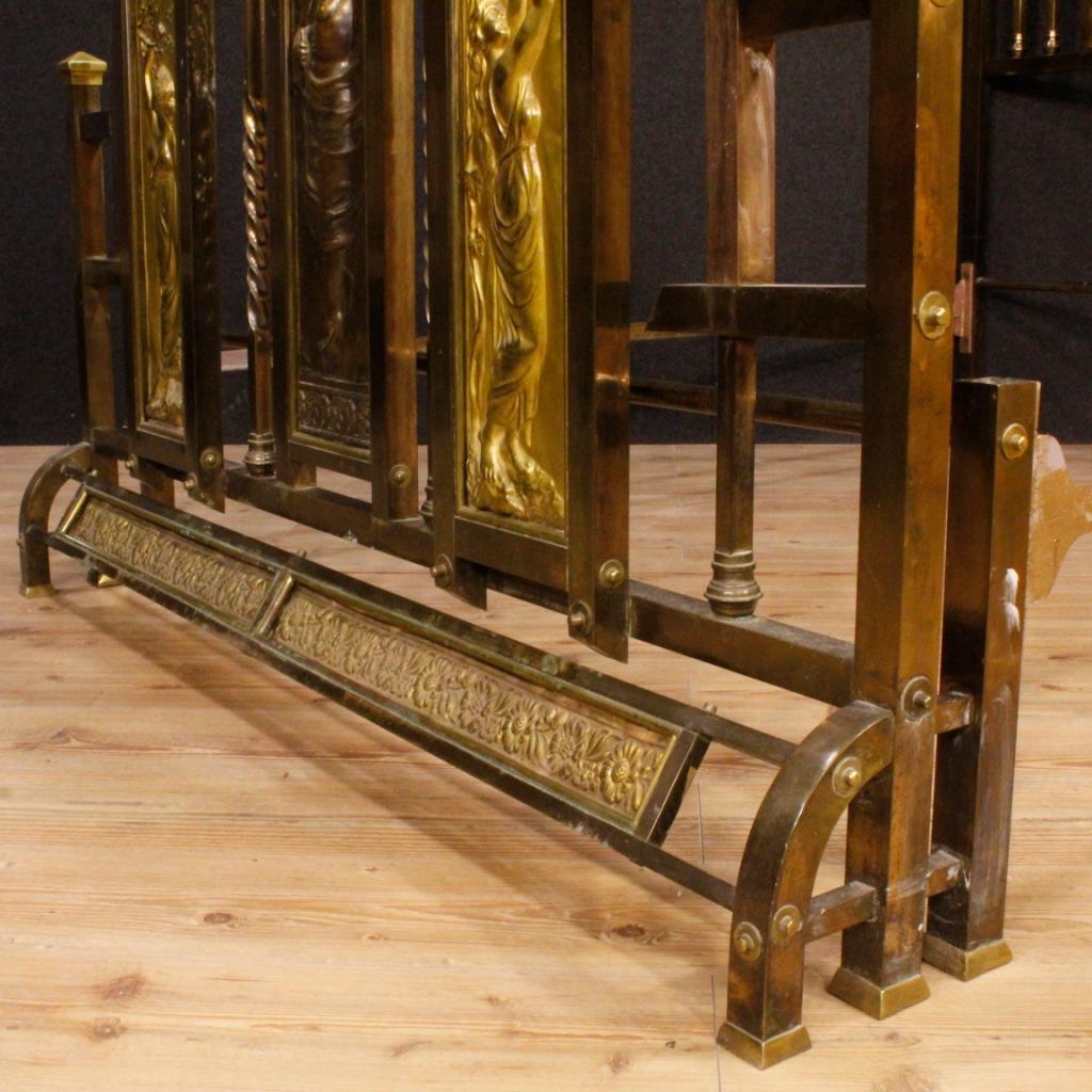 20th Century Gilt Metal, Bronze and Brass Italian Double Bed, 1950 4