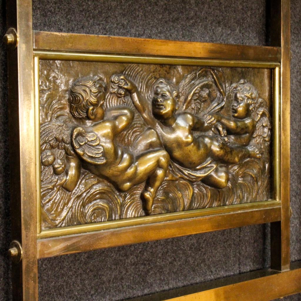 20th Century Gilt Metal, Bronze and Brass Italian Double Bed, 1950 (20. Jahrhundert)