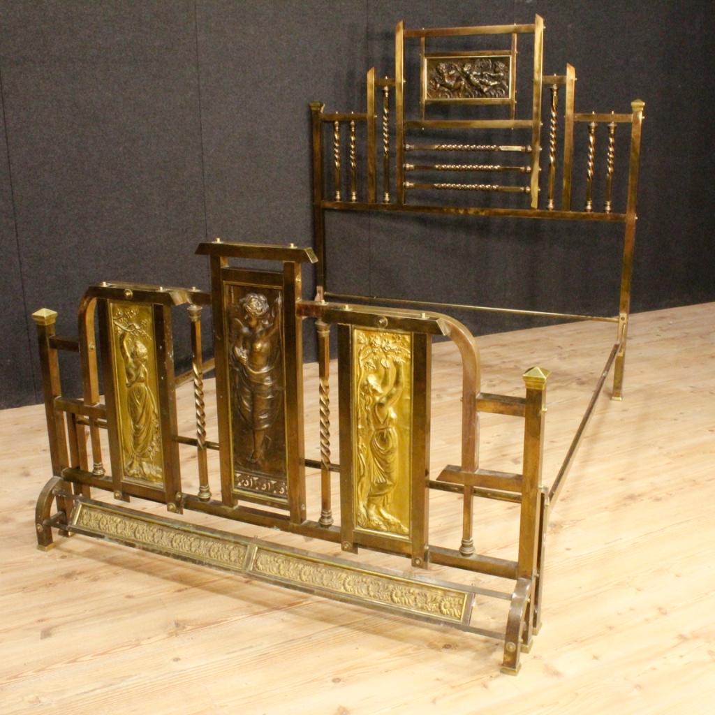 20th Century Gilt Metal, Bronze and Brass Italian Double Bed, 1950 2