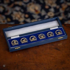 20th Century Gilt Solid Silver Animal Menu Holders By Asprey, London, c.1987