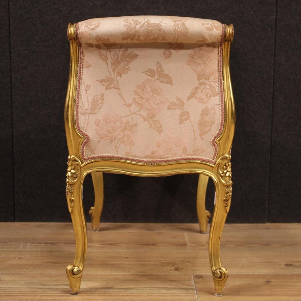 20th Century Giltwood and Fabric French Bench, 1960 1