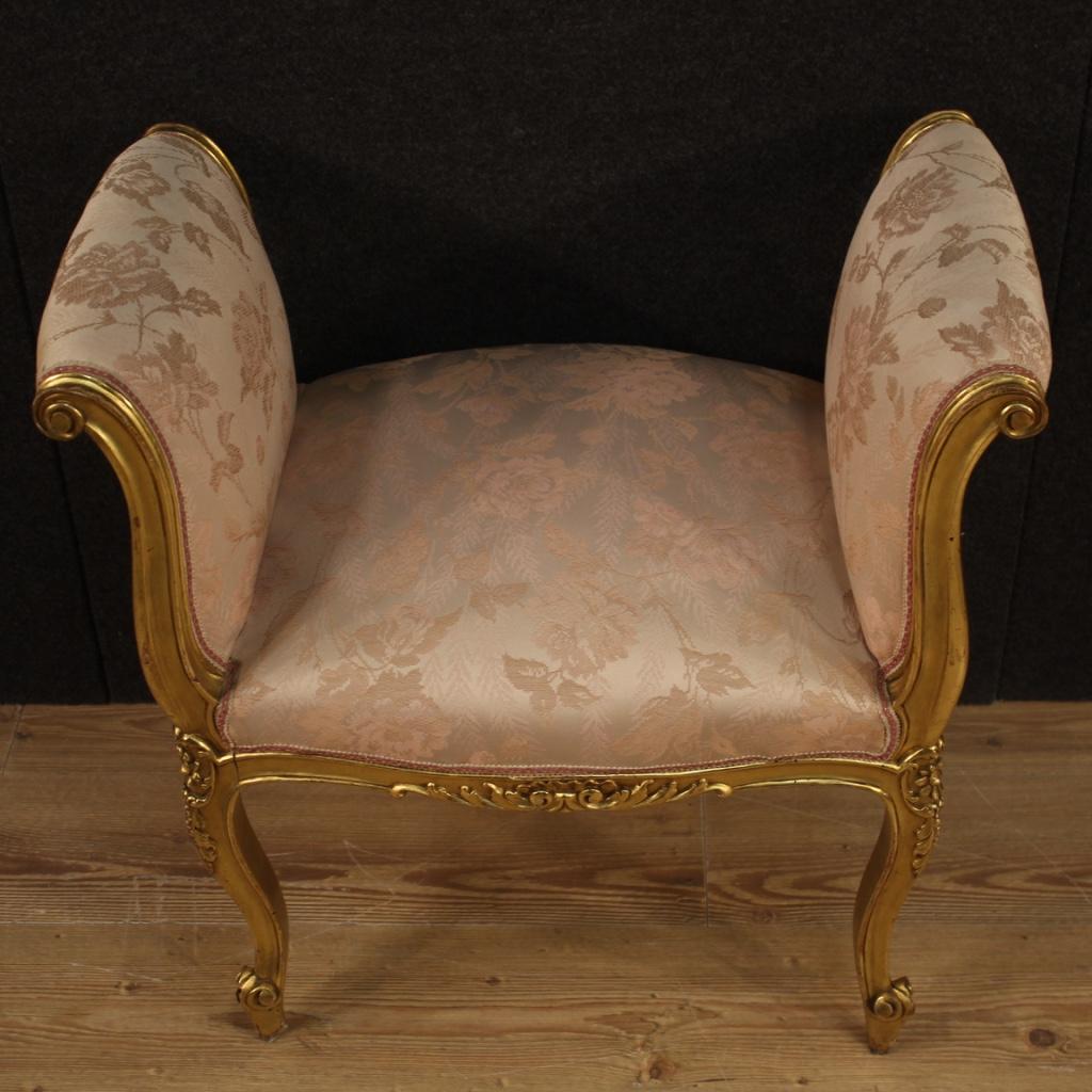 20th Century Giltwood and Fabric French Bench, 1960 2