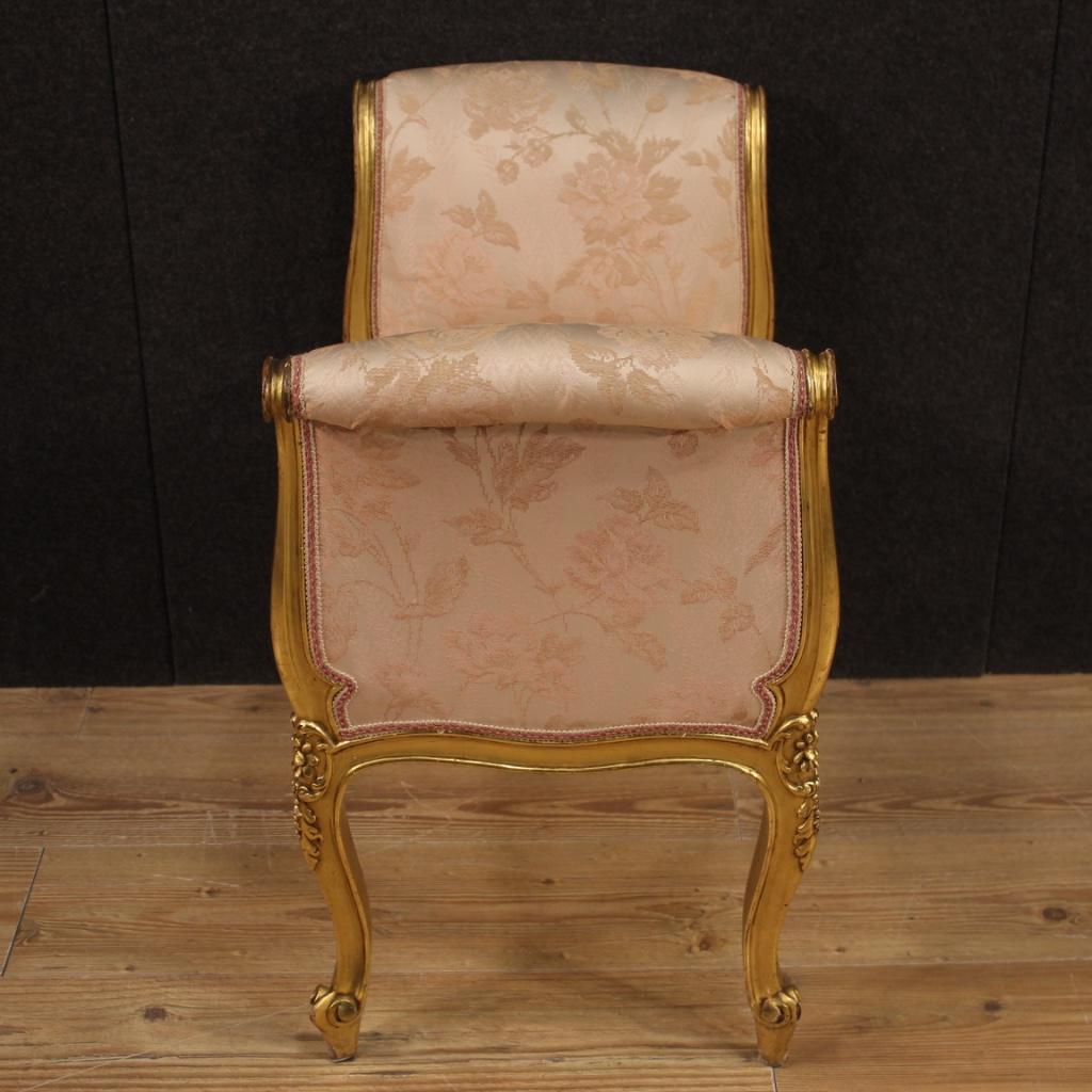 20th Century Giltwood and Fabric French Bench, 1960 3