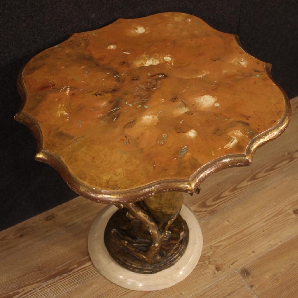20th Century Giltwood and Marble Italian Coffee Table, 1950 8