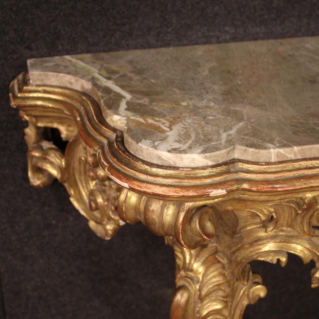 20th Century Giltwood with Marble Top French Louis XV Style Console, 1960 2