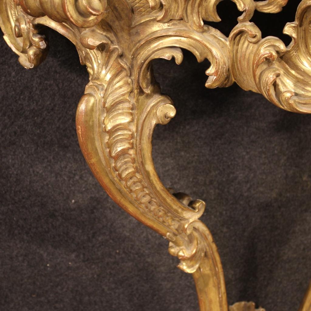 20th Century Giltwood with Marble Top French Louis XV Style Console, 1960 6