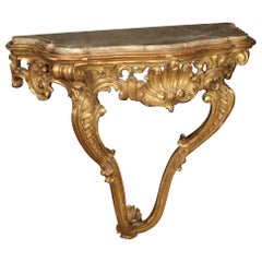 20th Century Giltwood with Marble Top French Louis XV Style Console, 1960