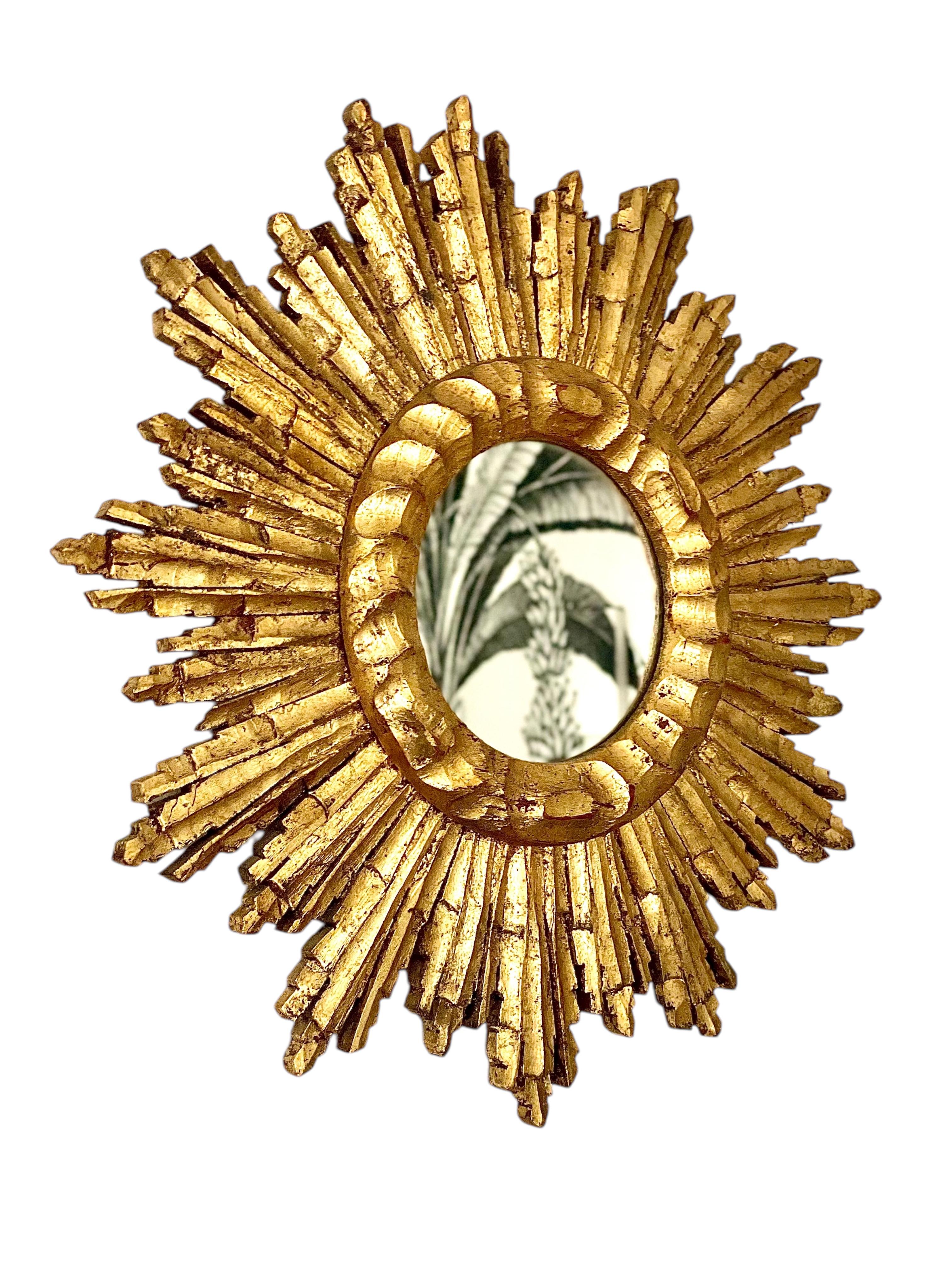 Espejo Vintage Giltwood Sunburst Francés en venta