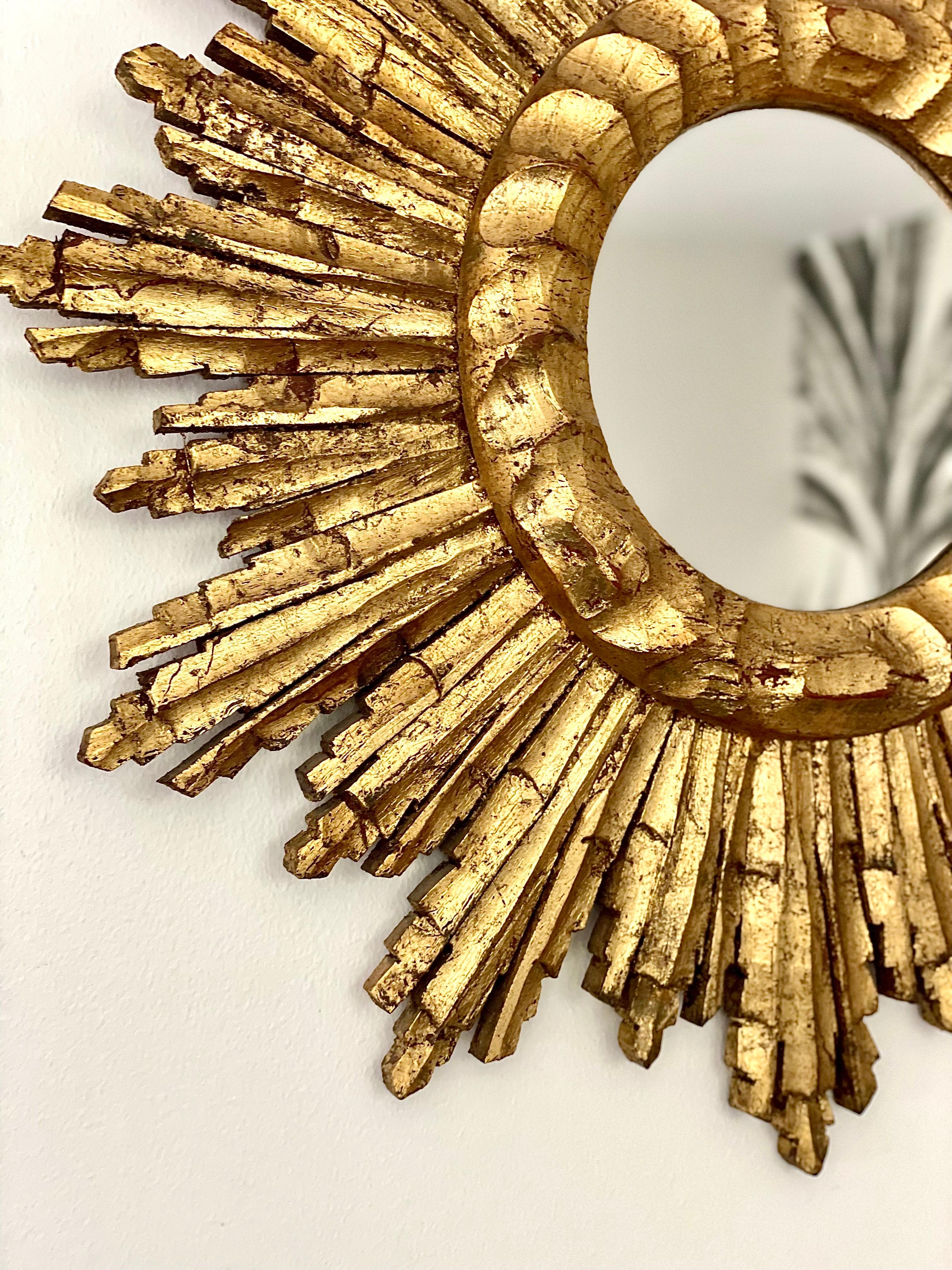 Espejo Vintage Giltwood Sunburst en Bueno estado para la venta en LA CIOTAT, FR
