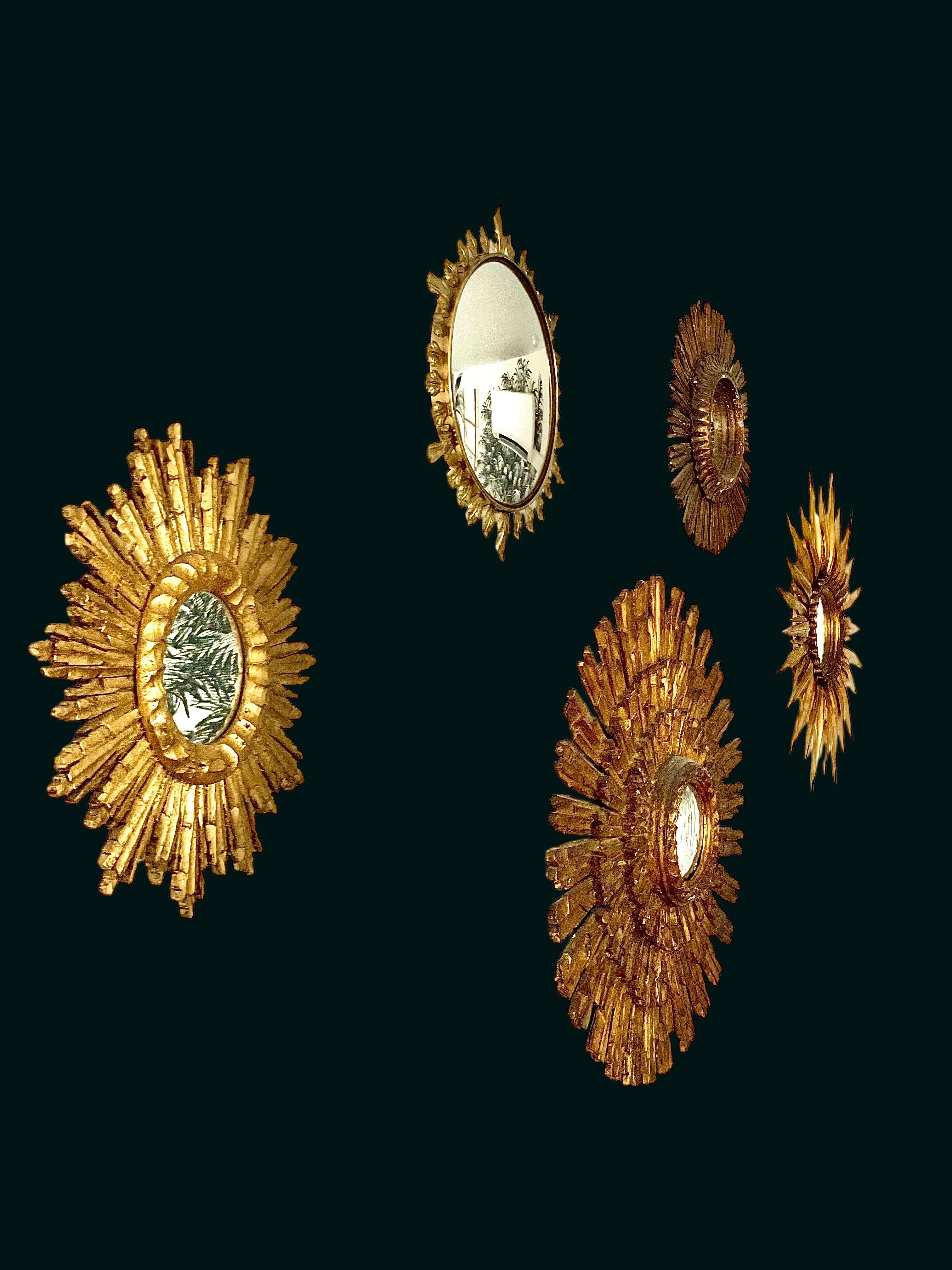 Espejo Vintage Giltwood Sunburst en venta 2