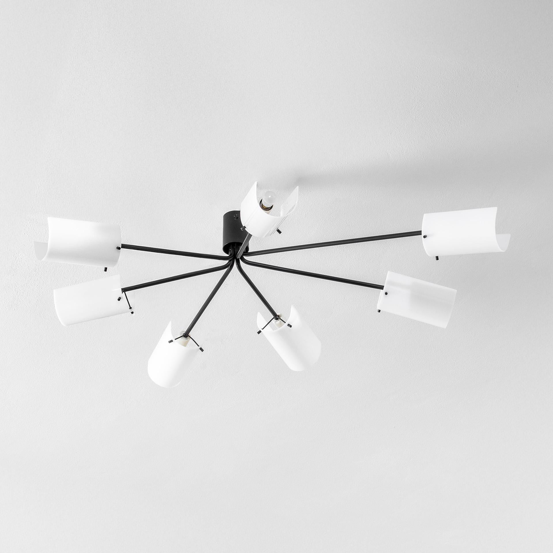 20th Century, Gino Sarfatti for Arteluce Ceiling Light mod 178 NT In Good Condition For Sale In Turin, Turin