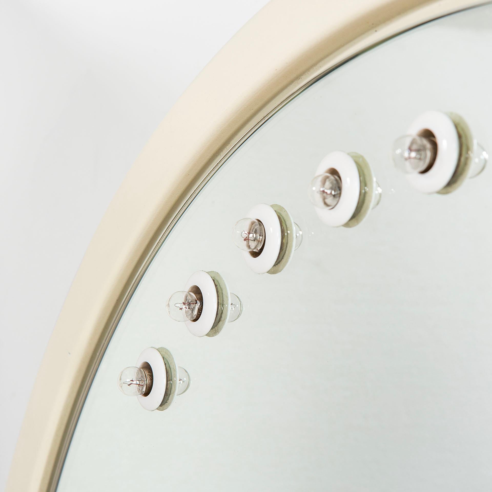 Italian 20th Century Gino Sarfatti Lighting Wall Mirror mod. 51B for Arteluce, 70s For Sale