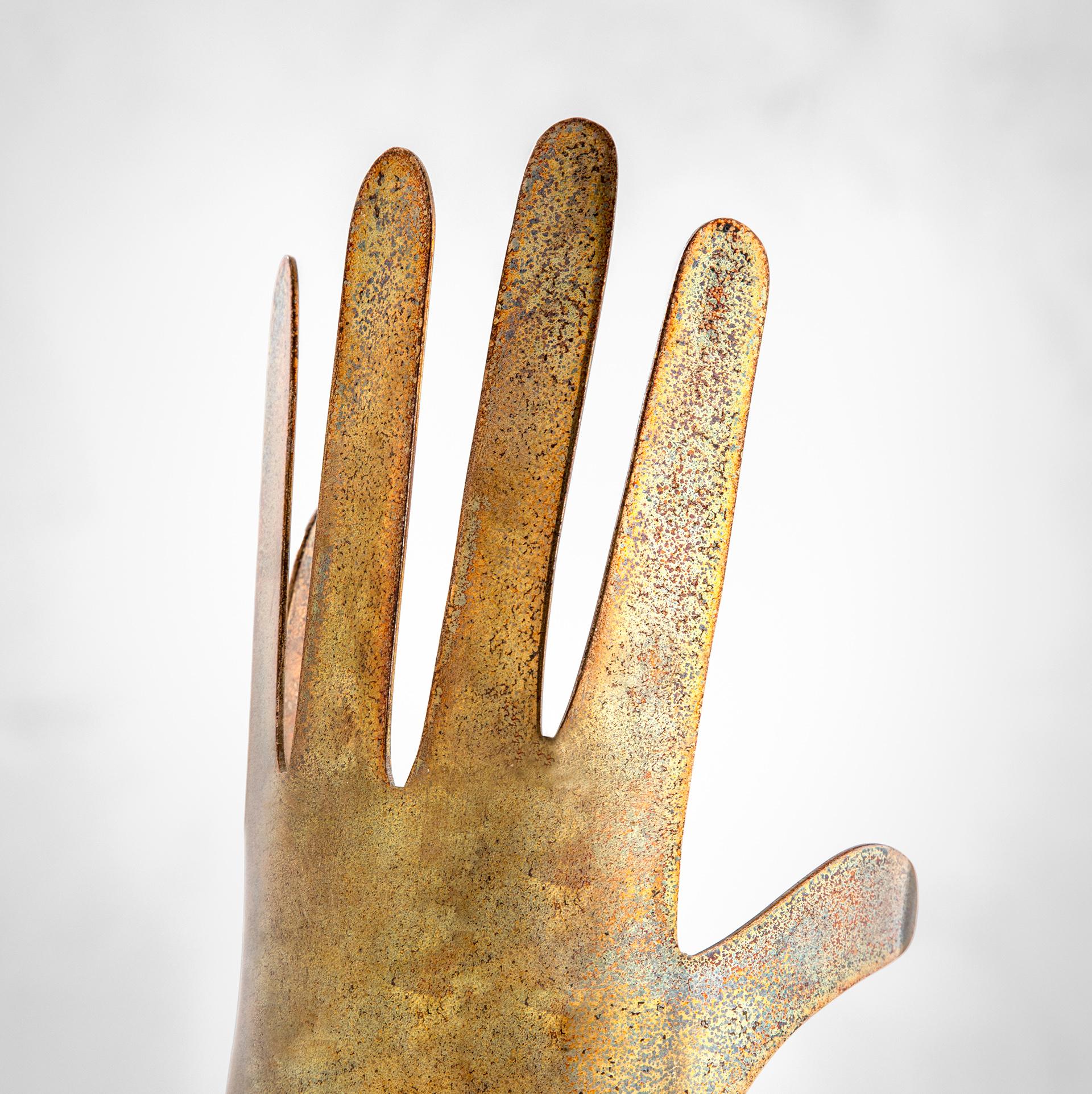 Silvered 20th Century Gio Ponti and Lino Sabattini Sculpture Hands, 1978 For Sale