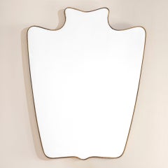 20th Century, Gio Ponti attr. Brass Wall Mirror