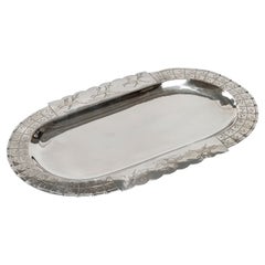 20th Century Gio Ponti attr. Embossed Silver Tray for Nino Ferrari, 30s