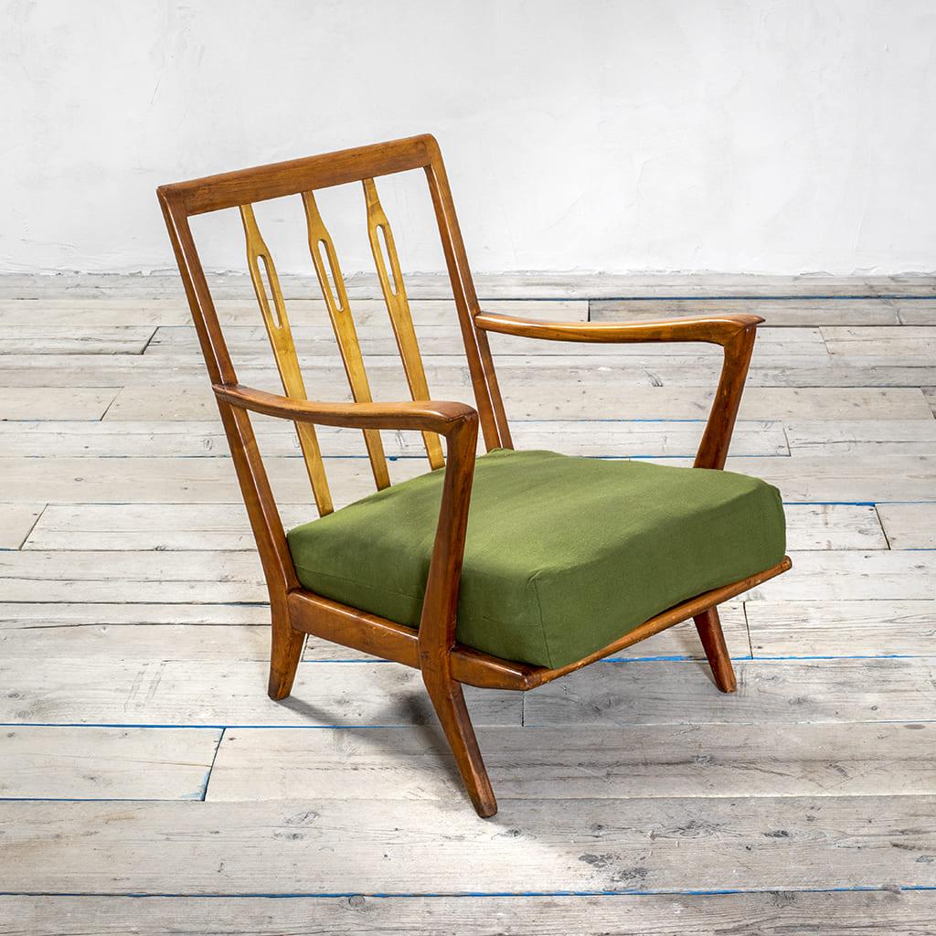 20e siècle, Gio Ponti Paire de fauteuils Structure en Wood Bon état - En vente à Turin, Turin
