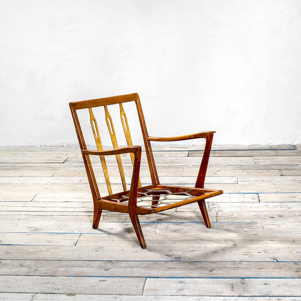 Milieu du XXe siècle 20e siècle, Gio Ponti Paire de fauteuils Structure en Wood en vente