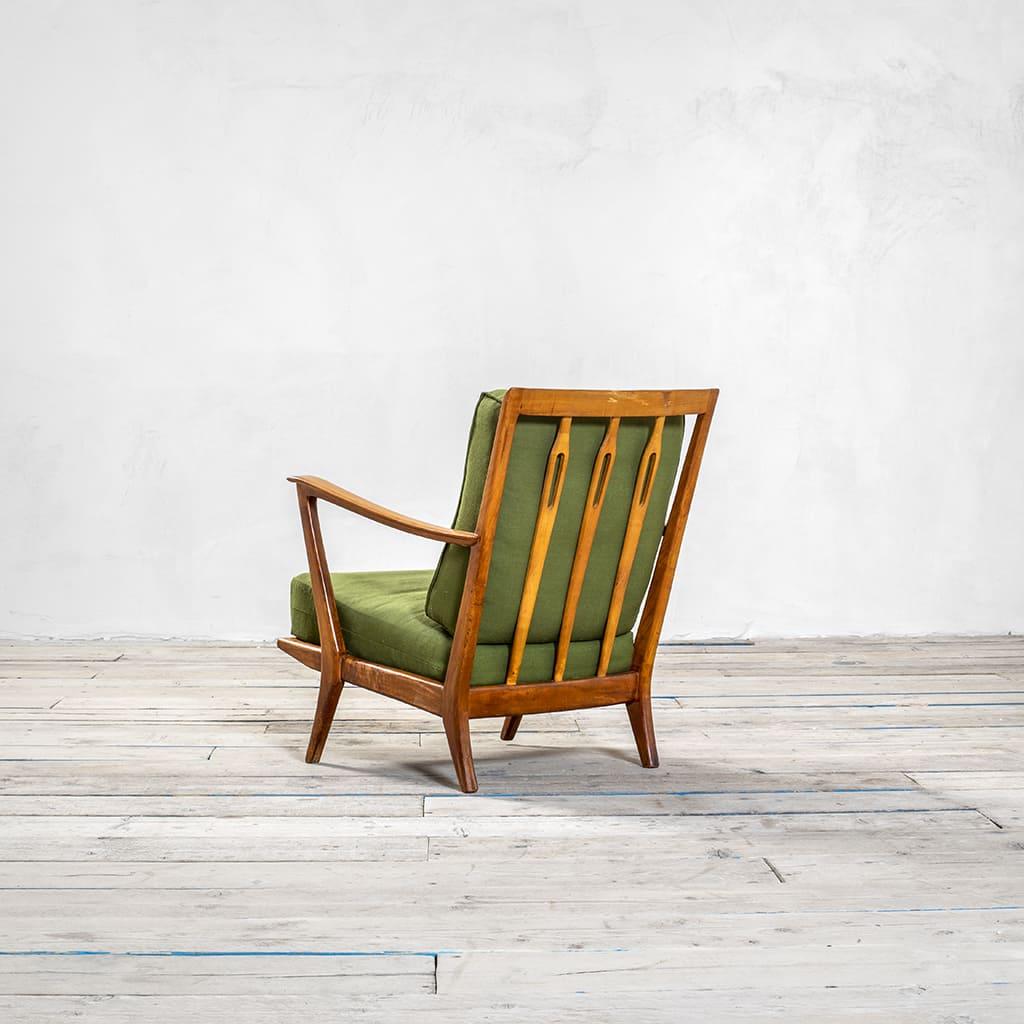 Paar Gio Ponti-Sessel des 20. Jahrhunderts, Struktur aus Holz im Angebot 1