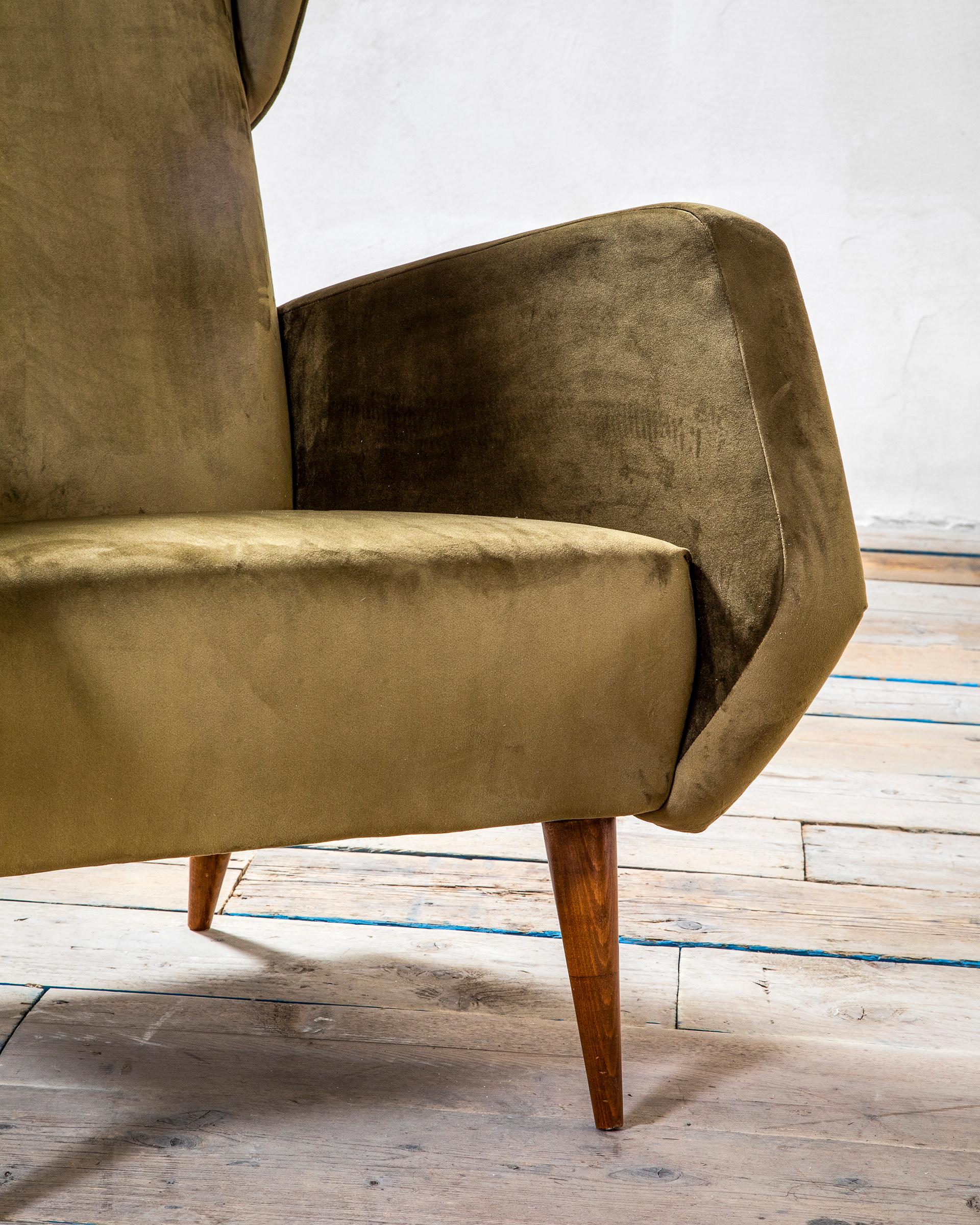 Mid-20th Century 20th Century Gio Ponti Cassina Pair of Armchairs for Hotel Royal in Naples '50s For Sale