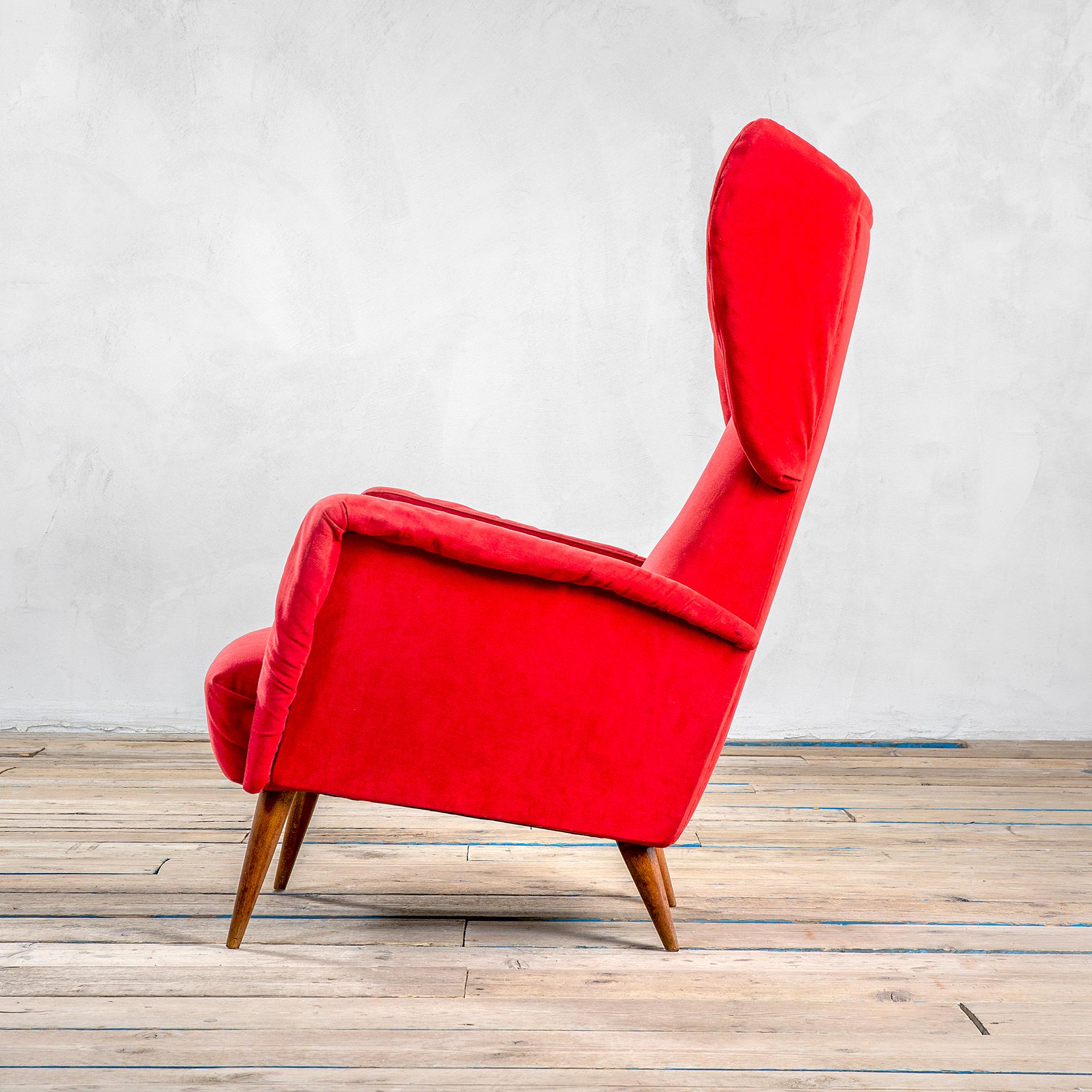 Mid-Century Modern 20th Century Gio Ponti Cassina Single Armchair for Hotel Royal in Naples '50s For Sale