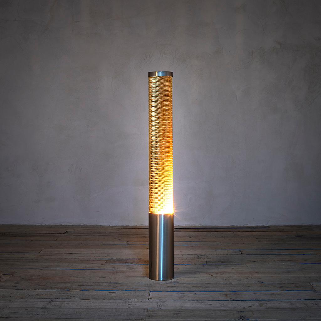 Mid-Century Modern 20th Century Gio Ponti Floor Lamp in Perforated Aluminium and Steel by Reggiani