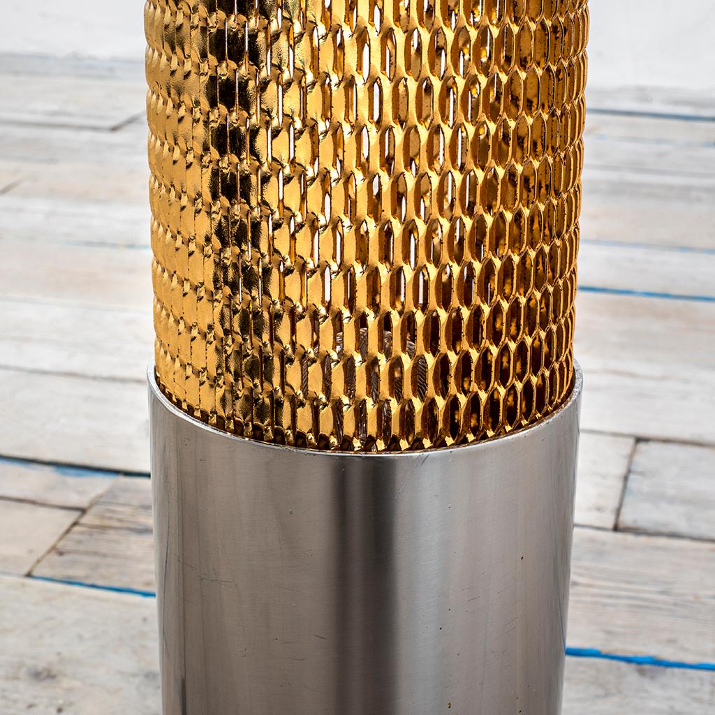 20th Century Gio Ponti Floor Lamp in Perforated Aluminium and Steel by Reggiani In Good Condition In Turin, Turin
