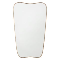 20th Century Gio Ponti Fontana Arte Wall Mirror with Brass Frame 1950s 20th Century Gio Ponti Fontana Arte Wall Mirror with Brass Frame 1950s
