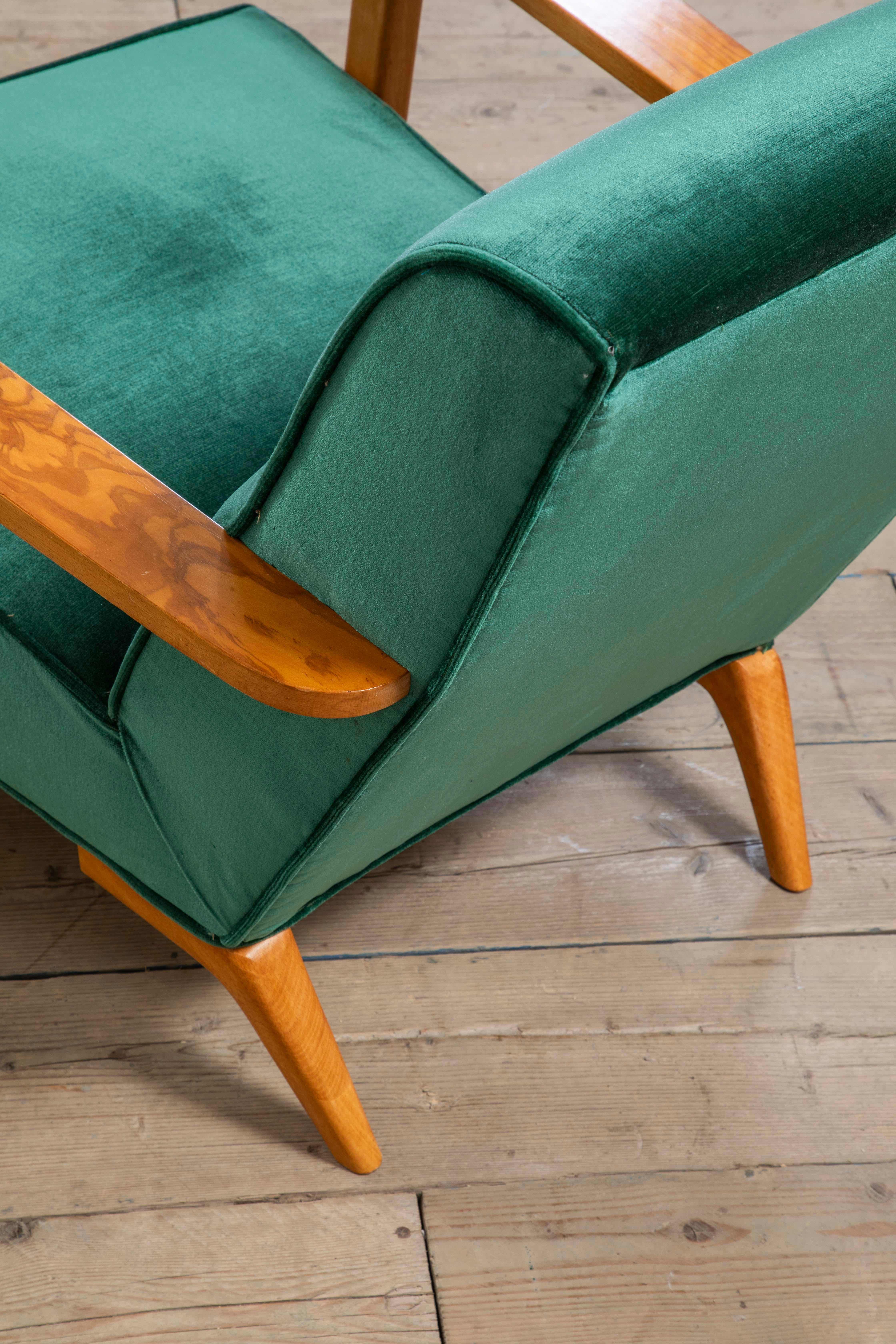 20e siècle, Gio Ponti Paire de fauteuils verts en vente 4