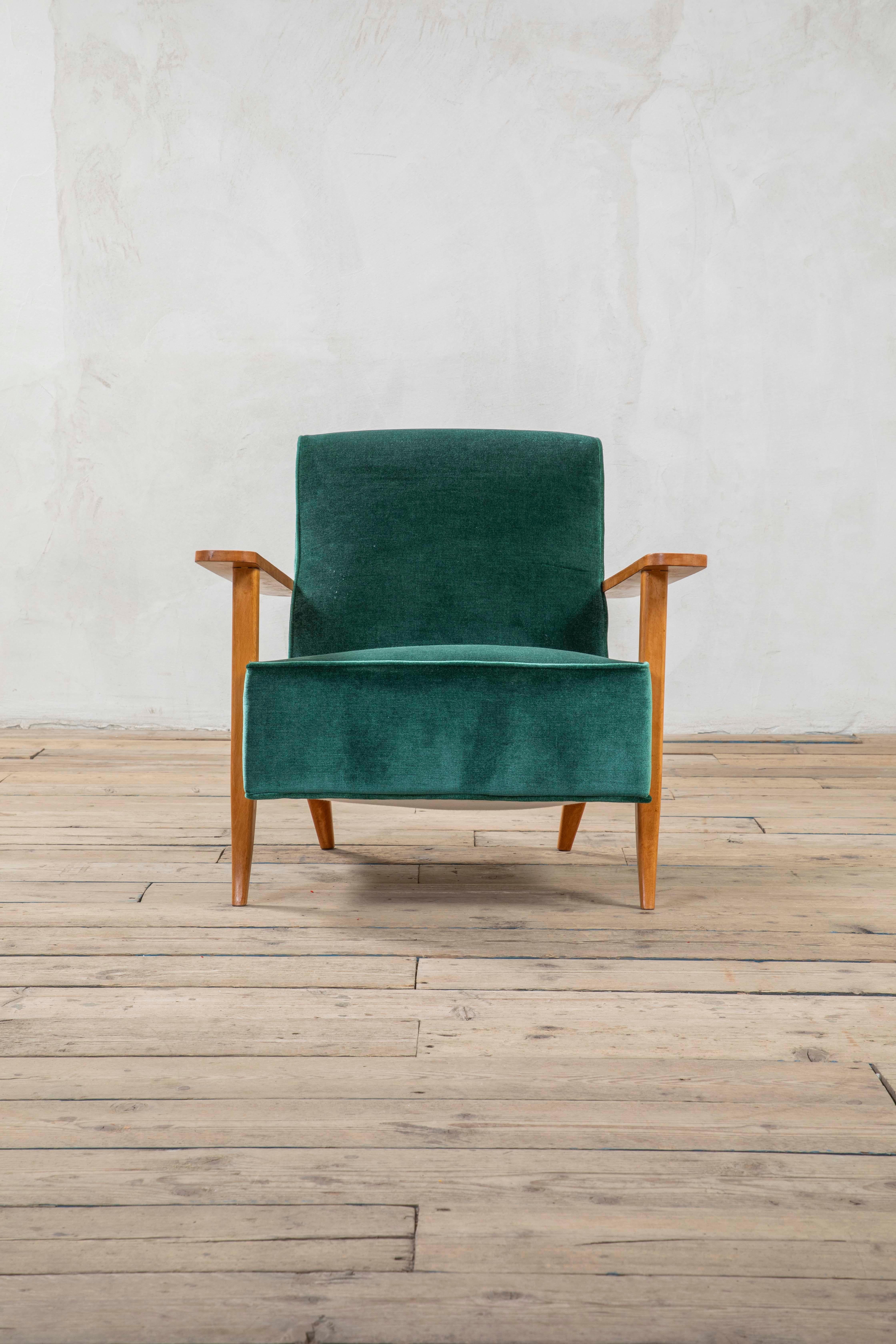 20e siècle, Gio Ponti Paire de fauteuils verts en vente 5