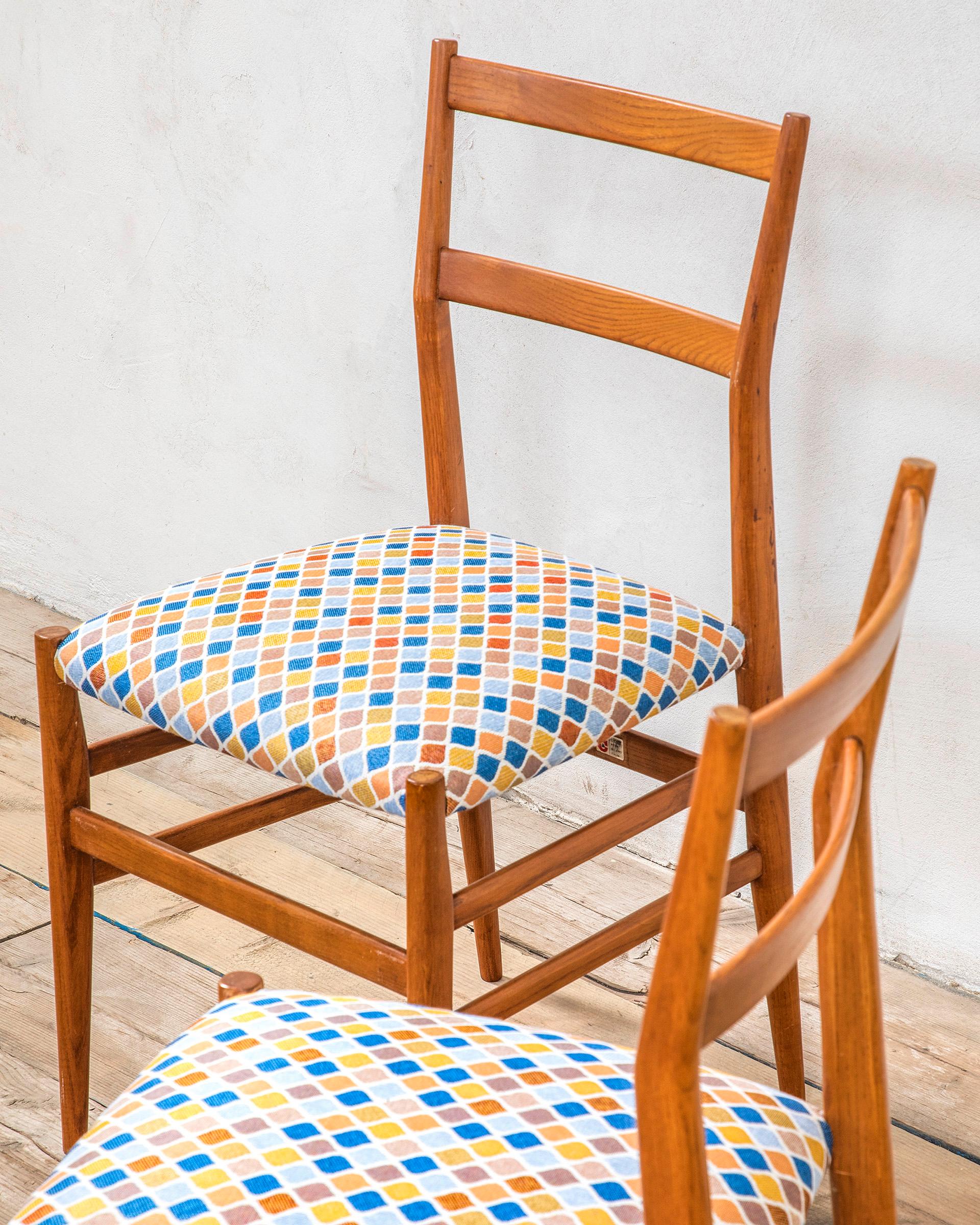 20e siècle, Gio Ponti for Cassina Set of 8 Chairs mod. Leggera Bon état - En vente à Turin, Turin