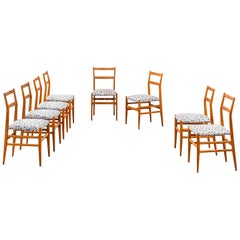 20. Jahrhundert, Gio Ponti für Cassina Satz von 8 Stühlen mod. Leggera