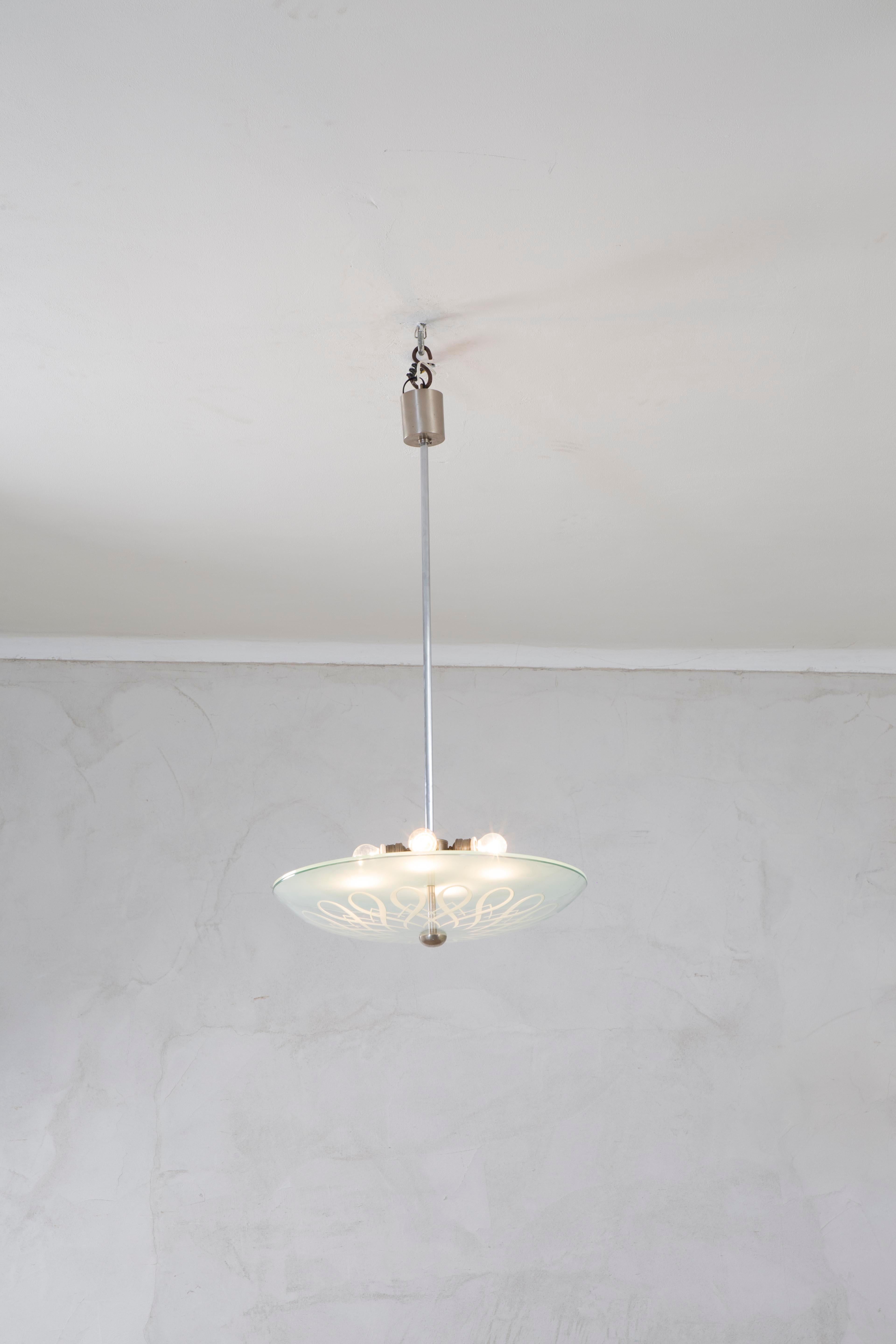 XX secolo, Lampada a sospensione Gio Ponti per Fontana Arte, 1940 in vendita 3