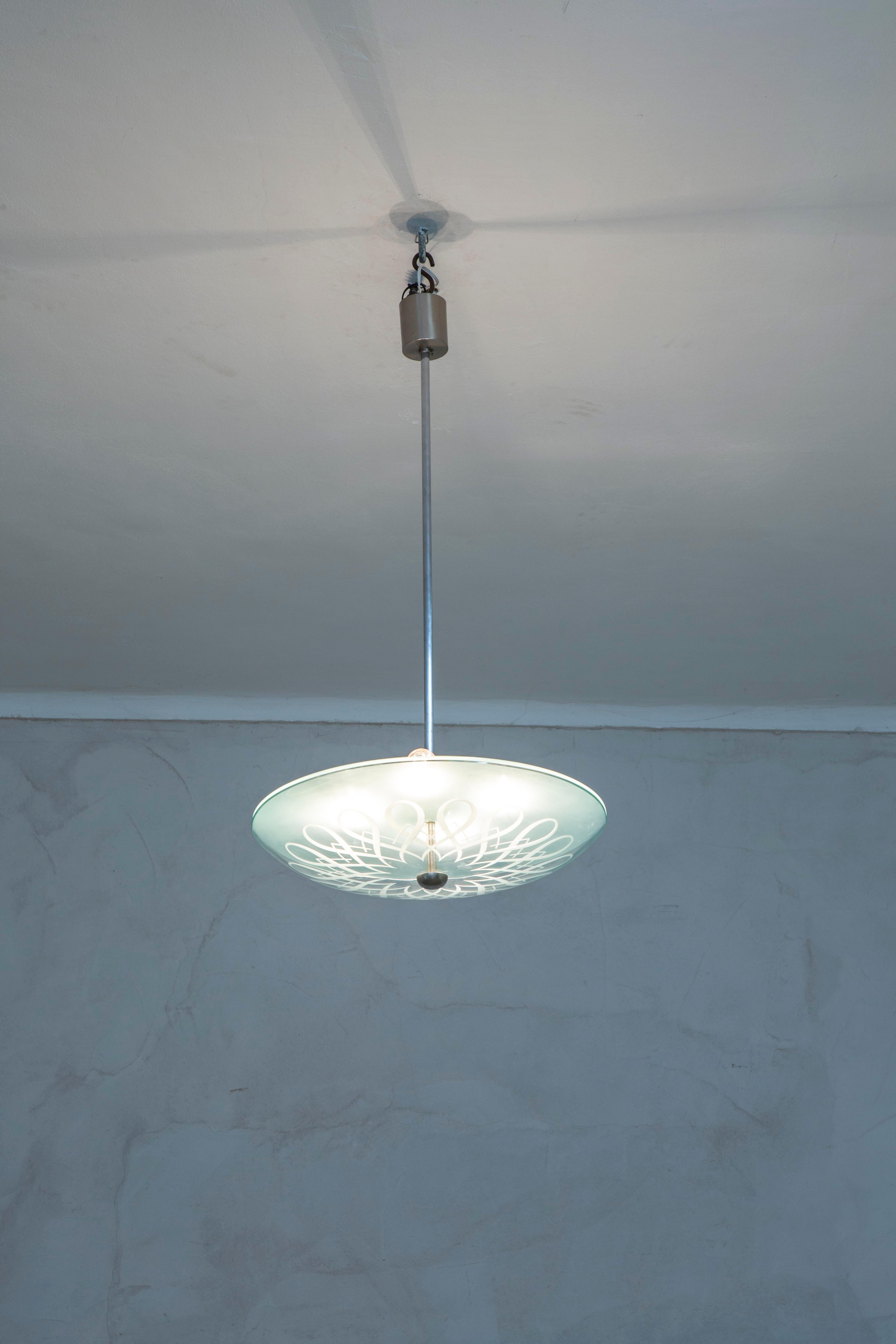 XX secolo, Lampada a sospensione Gio Ponti per Fontana Arte, 1940 in vendita 4