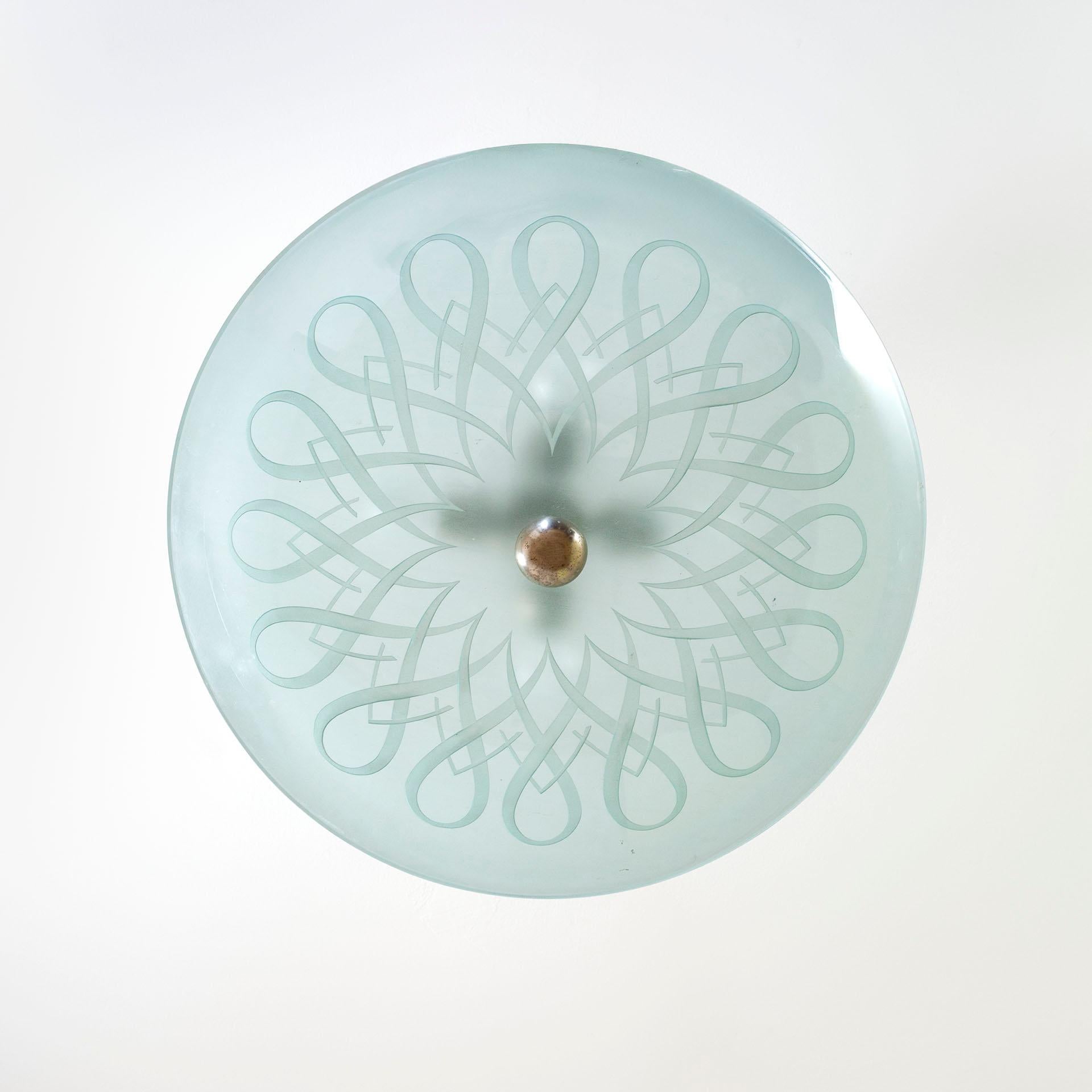 Italiano XX secolo, Lampada a sospensione Gio Ponti per Fontana Arte, 1940 in vendita