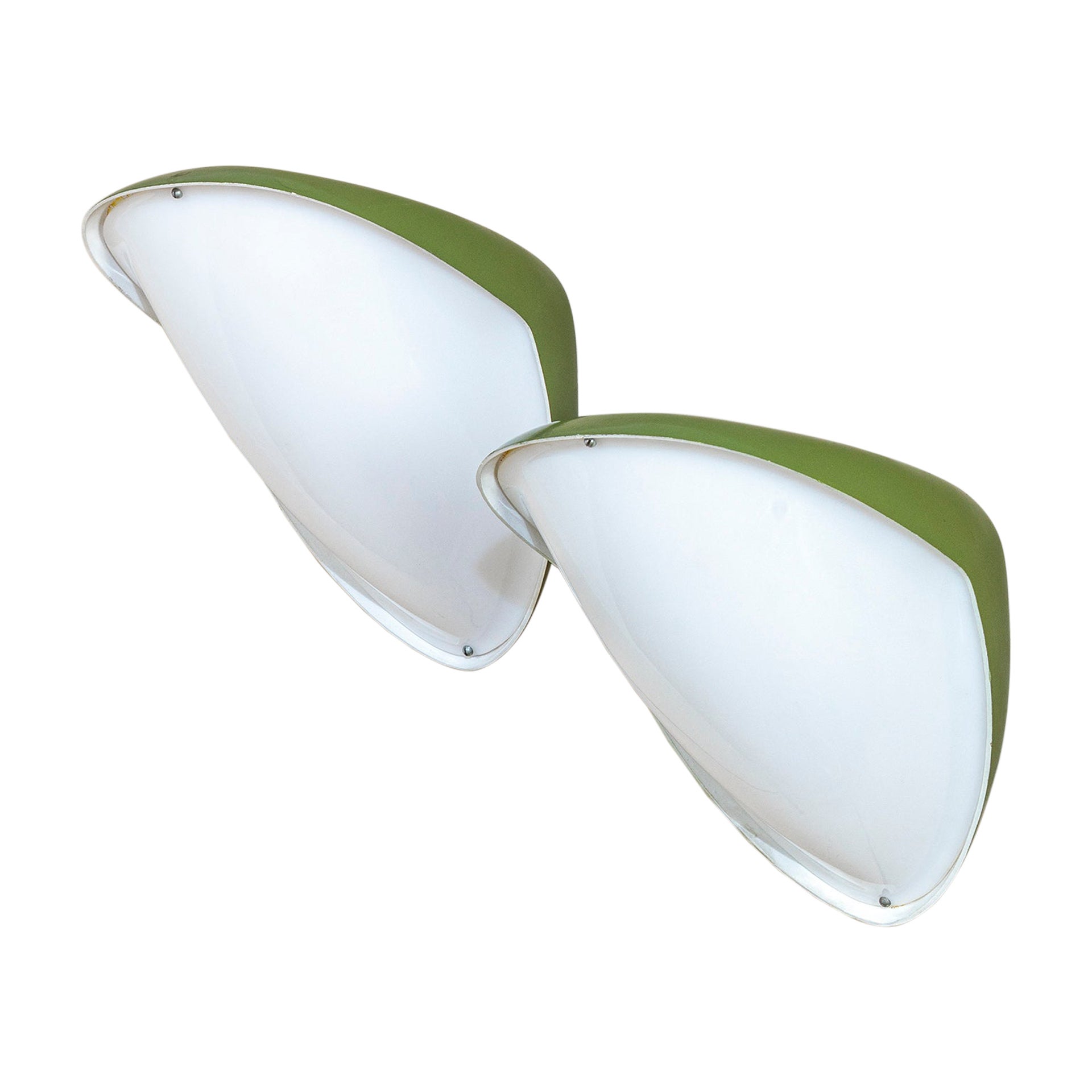 20e siècle, Gio Ponti for Greco Paire d
appliques vertes en vente