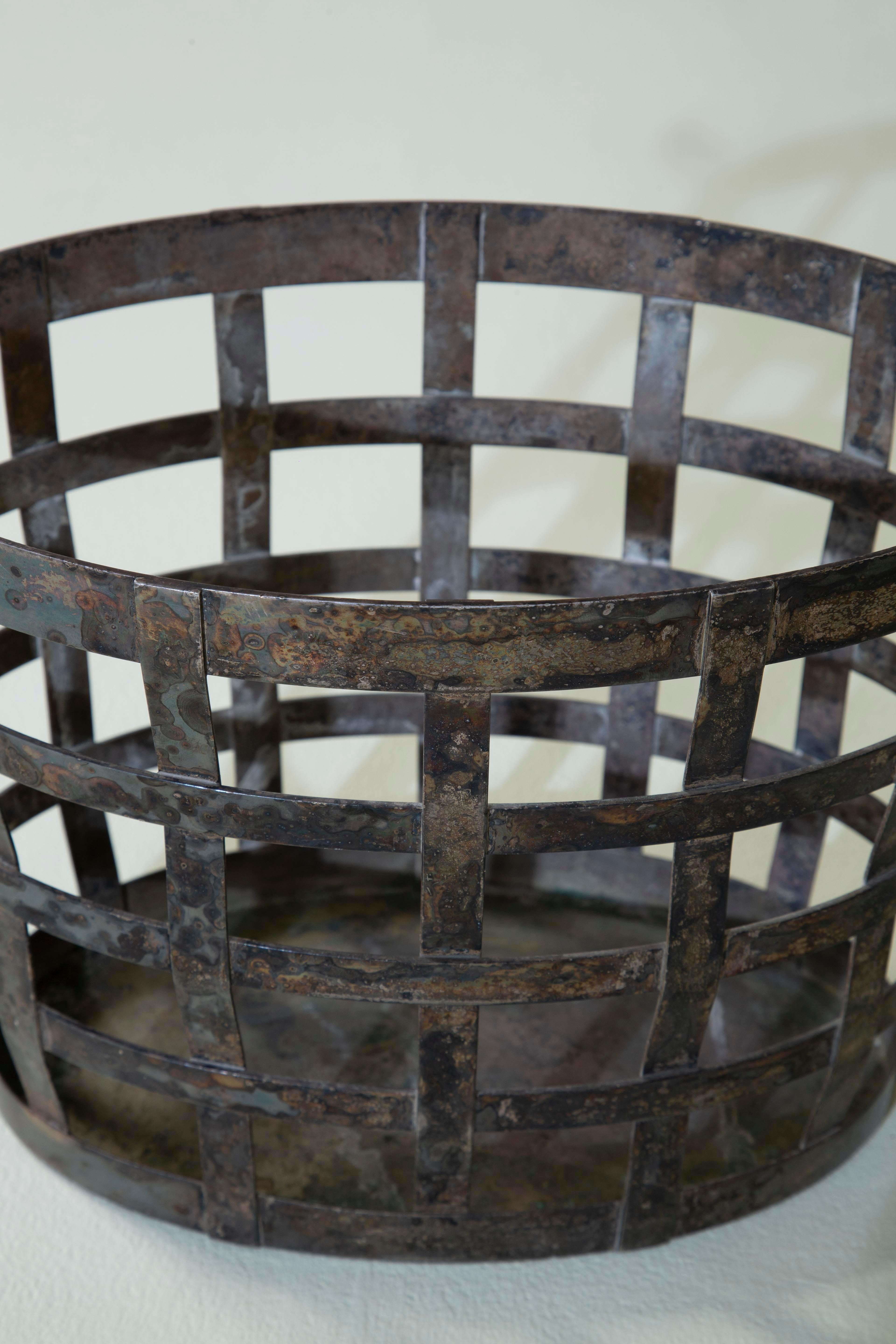 XX secolo, Gio Ponti per Krupp Cestino decorativo in metallo 1930 in vendita 3