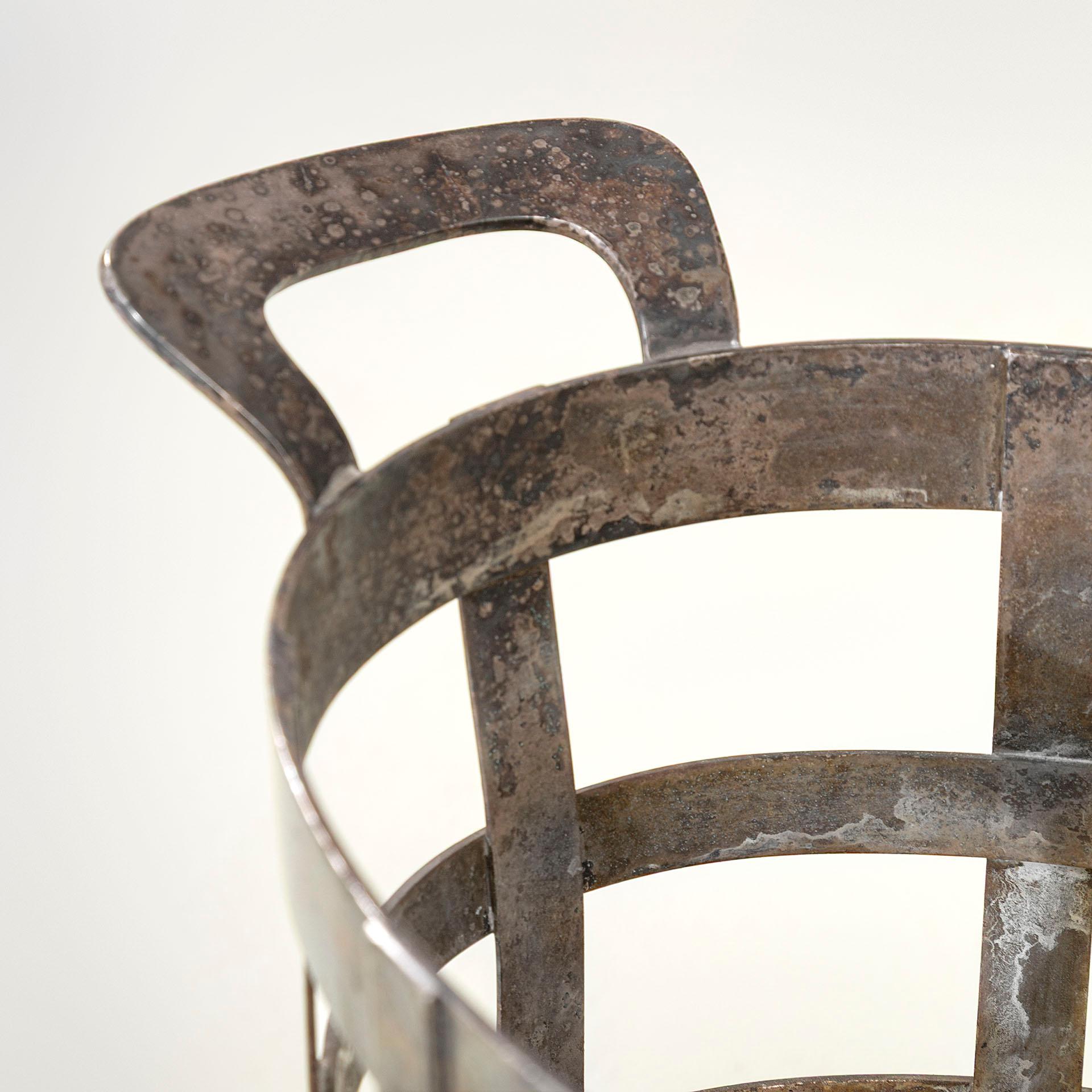 XX secolo, Gio Ponti per Krupp Cestino decorativo in metallo 1930 In condizioni buone in vendita a Turin, Turin